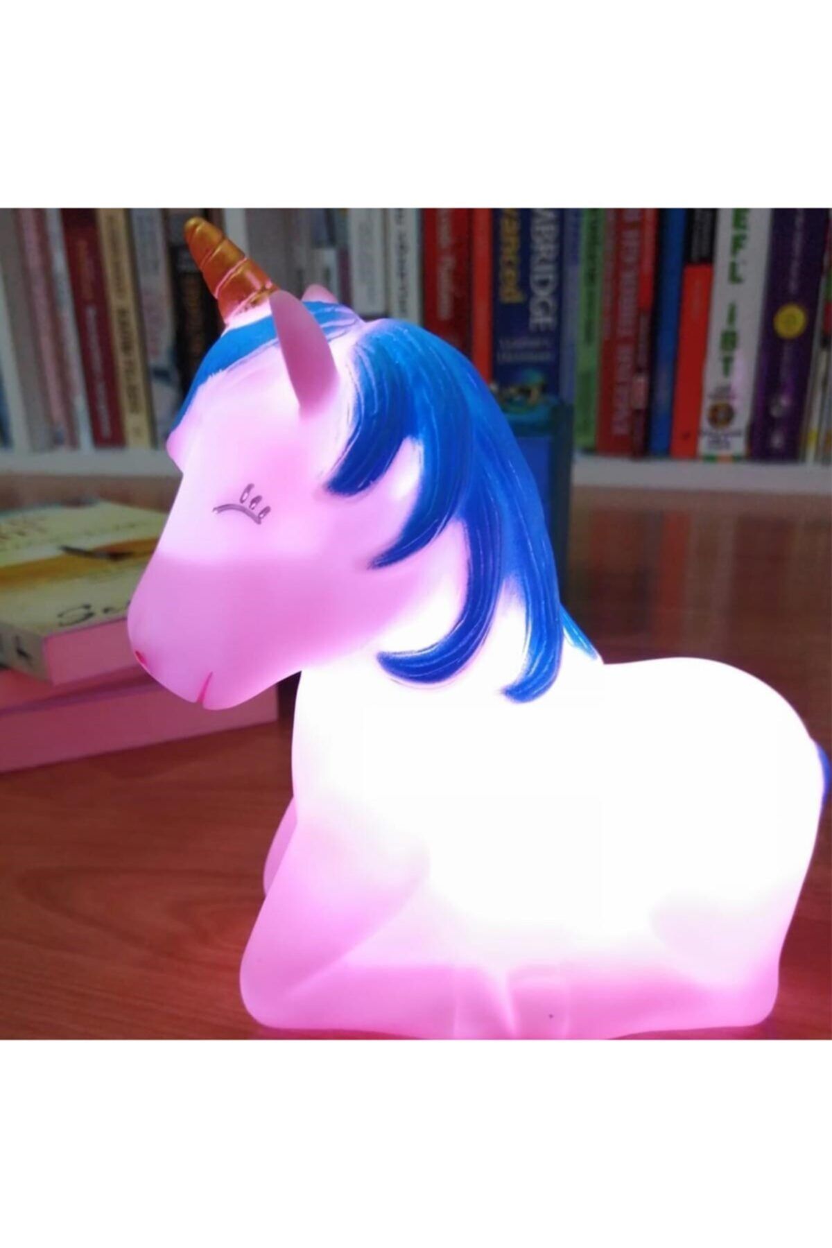 epazzar Dekoratif Çocuk Odası Pembe Gece Masa Lambası Renk Değiştiren Unicorn Tasarımlı