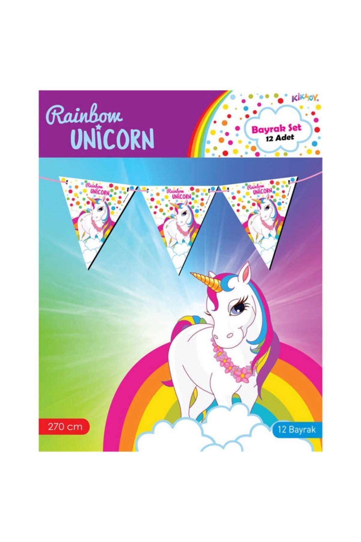 Unicorn Rainbow Unicorn Üçgen Bayrak Afiş