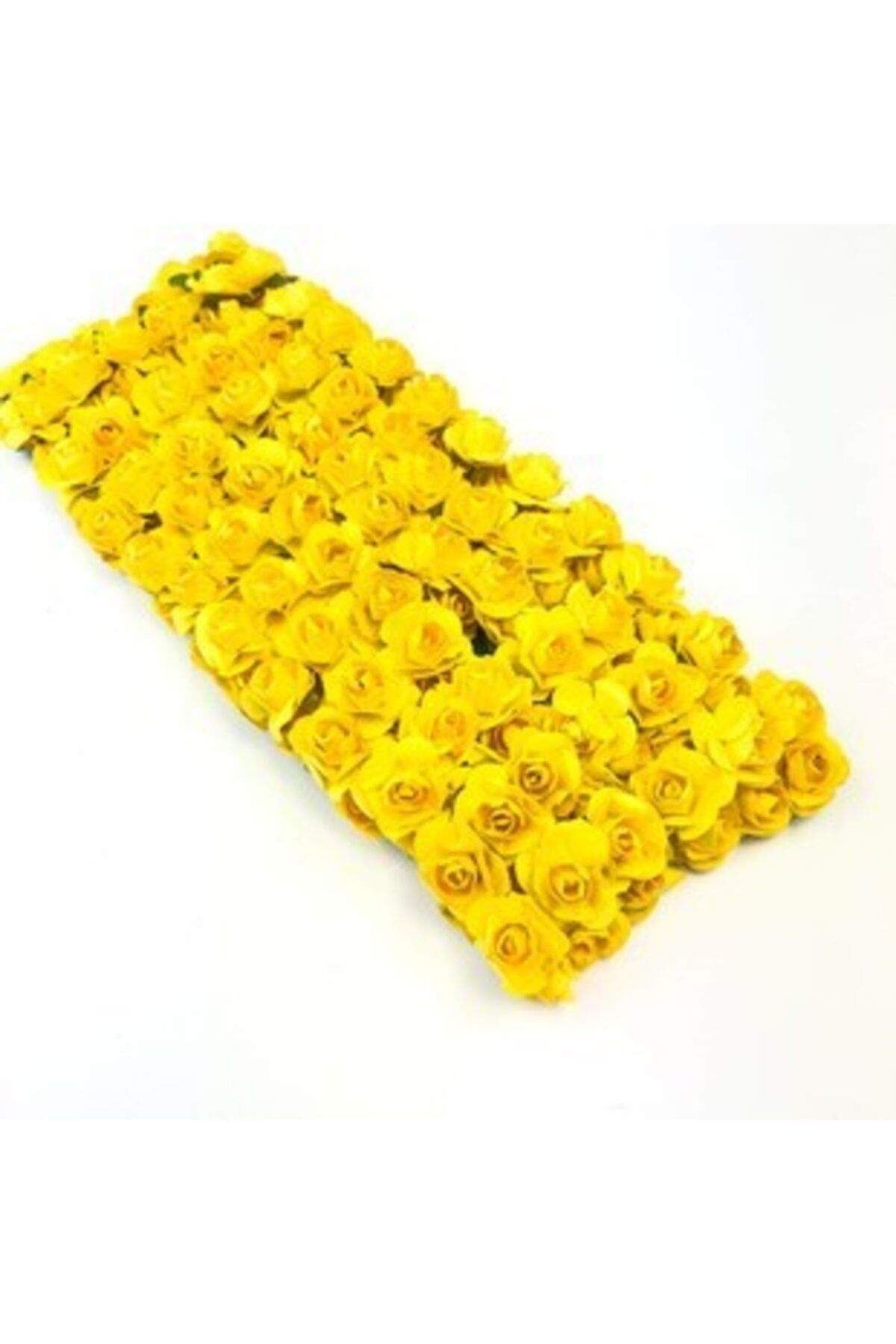 Aker Hediyelik Sarı Kağıt Gül 144 Adet Sarı Yapay Çiçek 120 Taneden Fazla Kağıt Güller