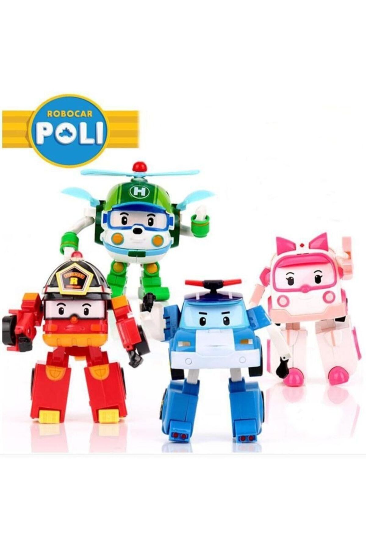 Genel Markalar Robota Dönüşebilen 4lü Oyuncak Set Poli Roy Helly Amber