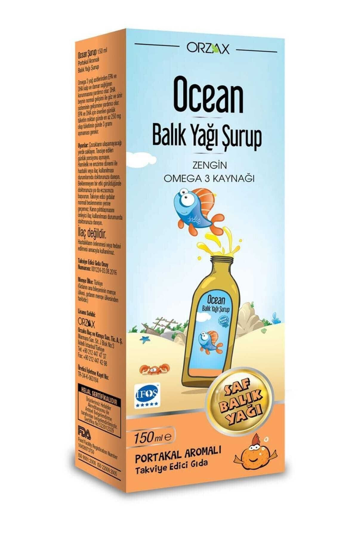 Ocean Orzax Balık Yağı Şurubu Portakal Aromalı 150ml