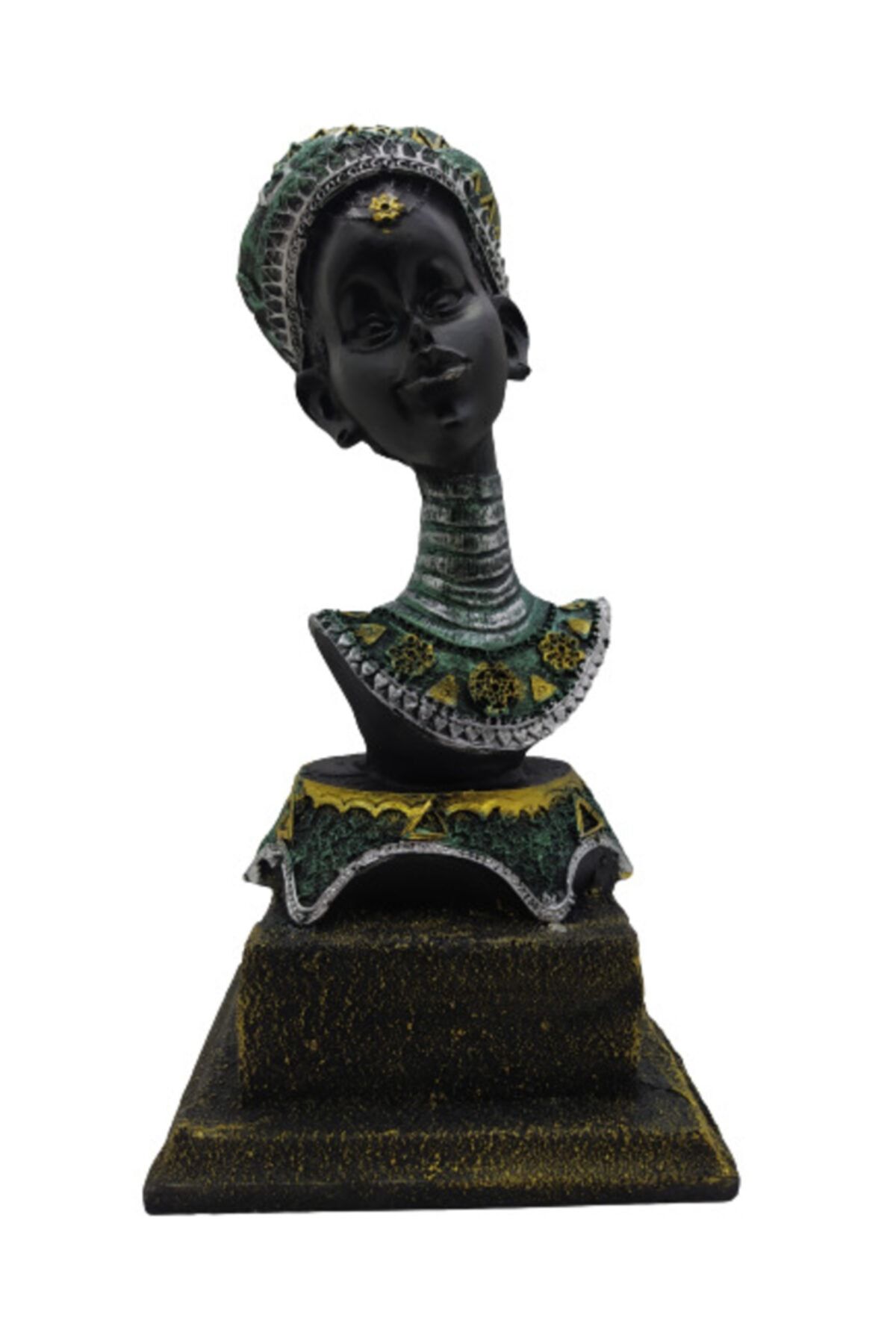 By Damla Collection Altın Renk Afrikalı Kadın Biblo M8
