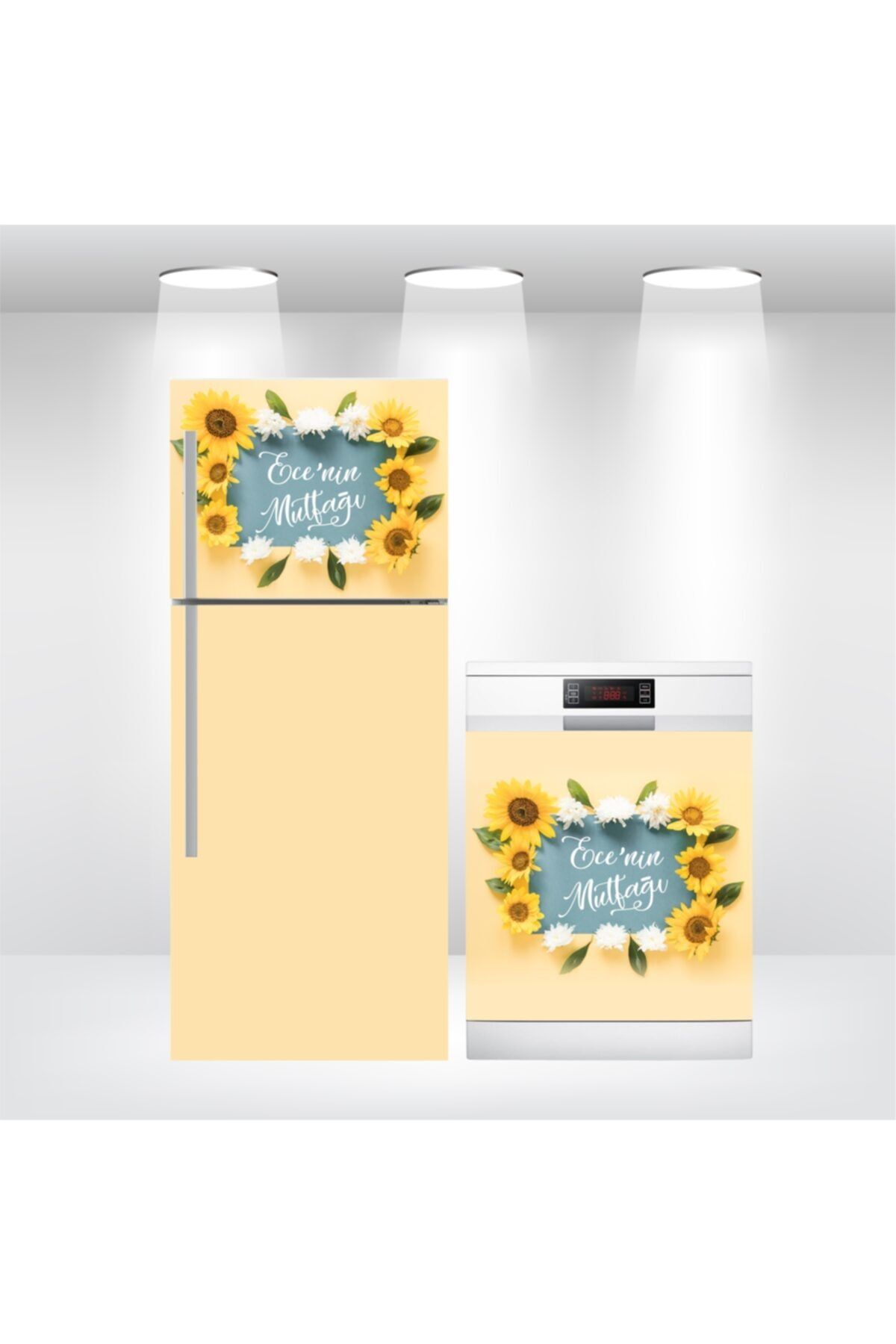 Bigaimaj Ayçiçeği İsimli Buzdolabı ve Bulaşık Makinesi Kapak Folyo Kaplama