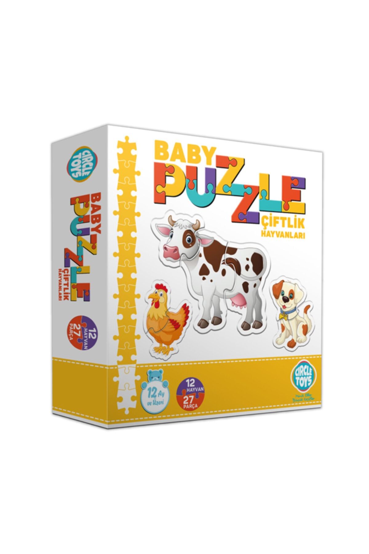 Circle Toys Özlem Toys Baby Puzzle Çiftlik Hayvanları Eğitici Görsel Algı Koordinasyon Becerisi 27 Parça