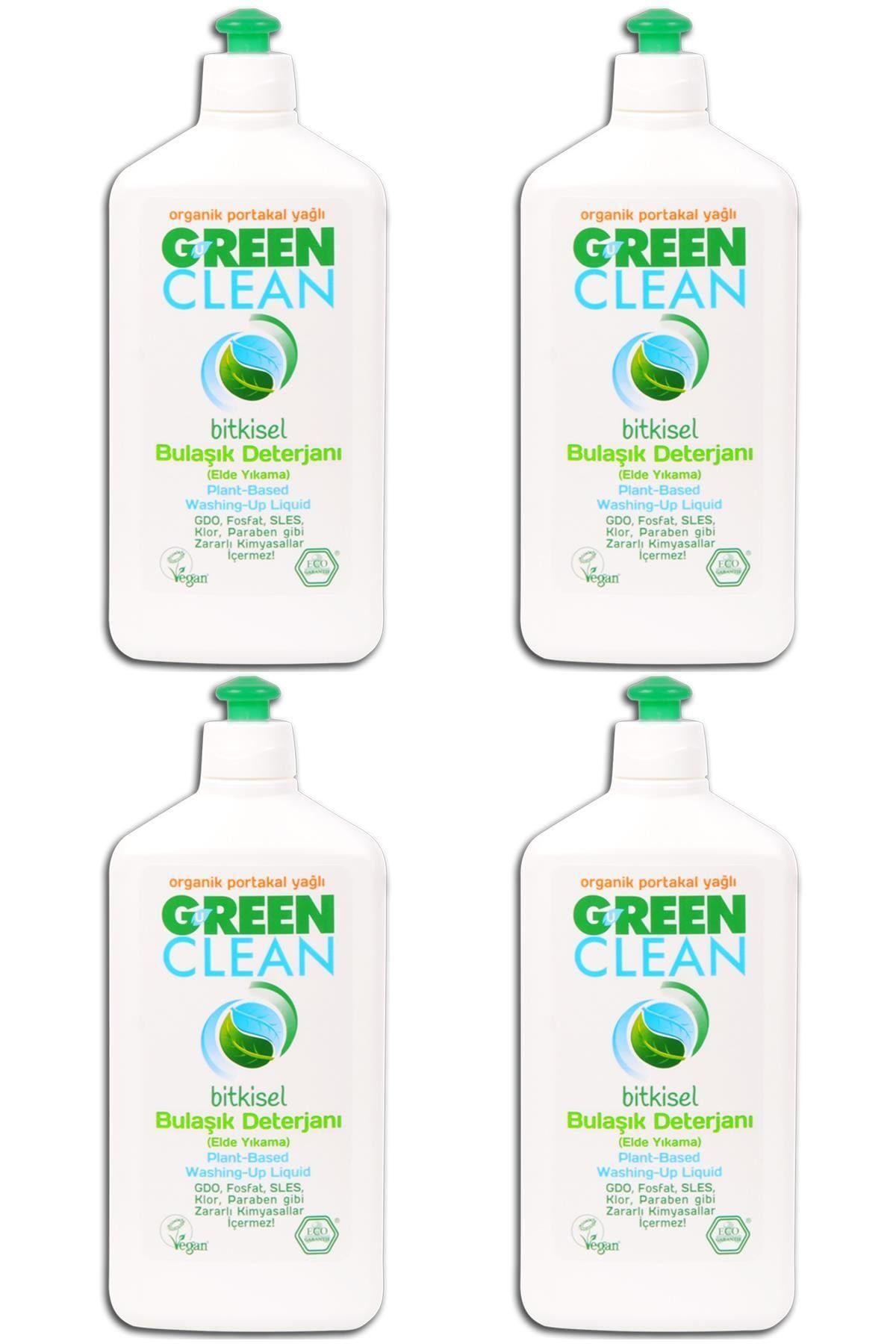 Green Clean Organik Portakal Yağlı Bitkisel Bulaşık Deterjanı 500 Ml 4'lü Set