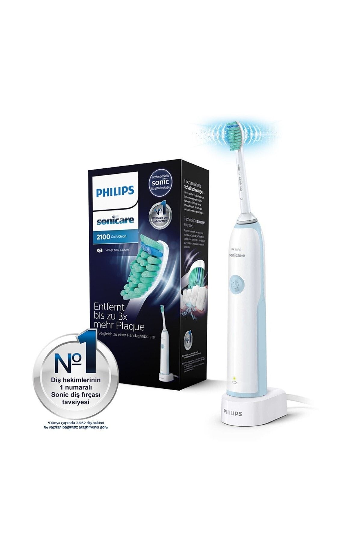 Philips Şarj Edilebilir Diş Fırçası Sonicare 2100 Dailyclean Diş Fırçası 350Iseri