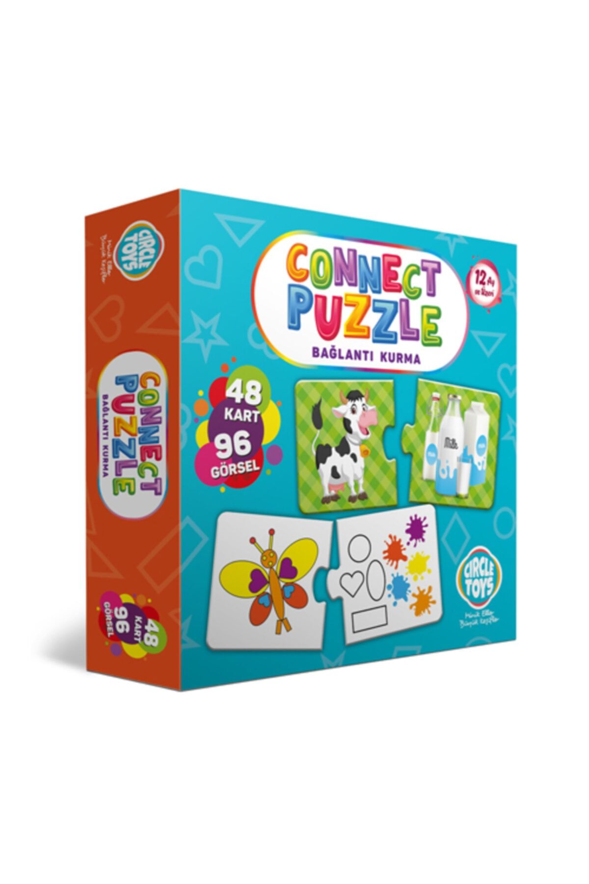 Circle Toys Özlem Toys Connect Puzzle Bağlantı Kurma Algılama Koordinasyon Becerisi 48 Kart +1 Yaş