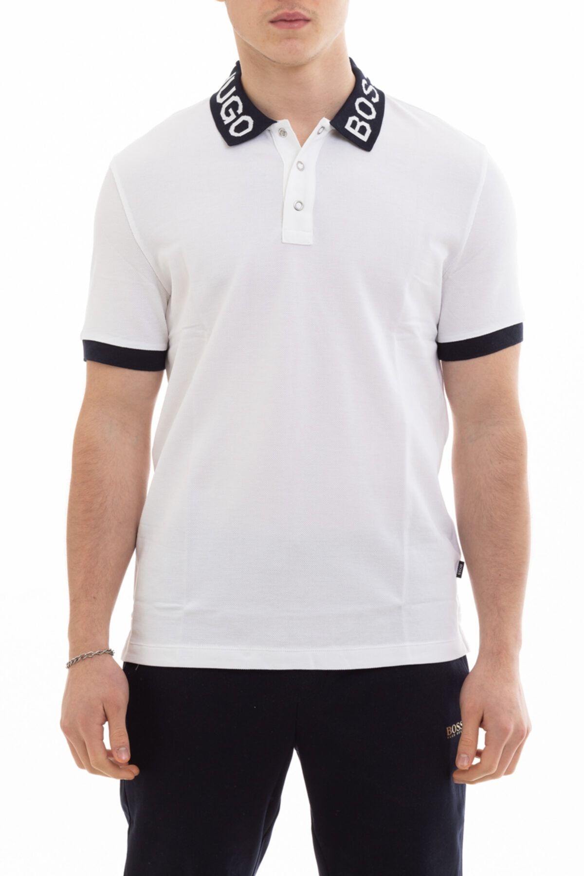 Hugo Boss Erkek Beyaz Regular Fit Logo Yakalı Polo T-shirt