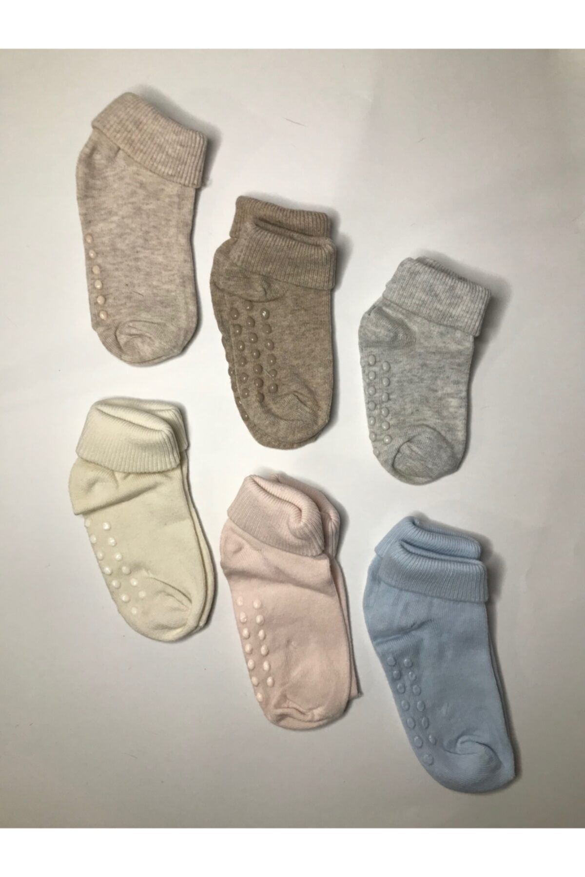 Maksuu 6'lı Unisex Bebek/çocuk Altı Kaymaz Bantlı Çorap