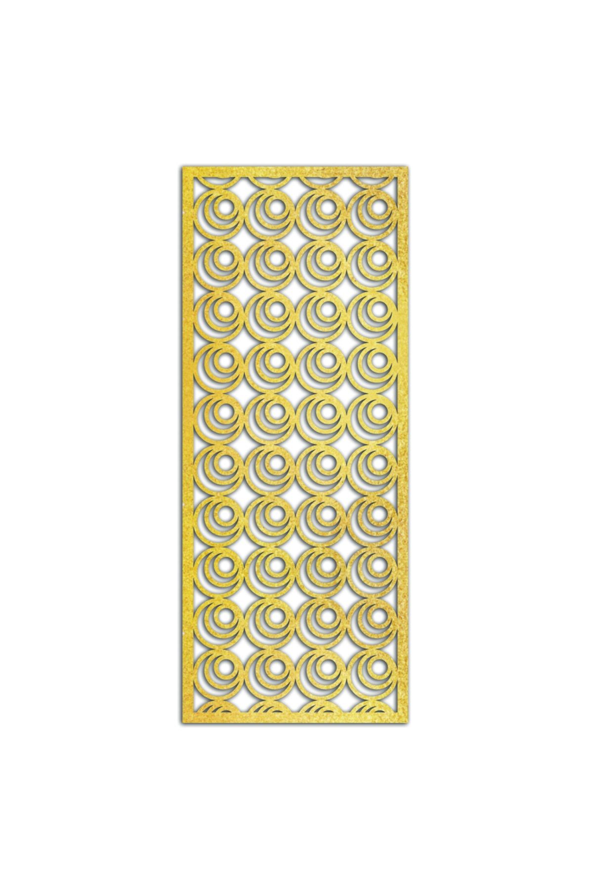 Liar Dekor Liar Ahşap Seperatör (Paravan) - KSP-35 - (18 mm) - (69 cm x 139 cm) - (Gold)