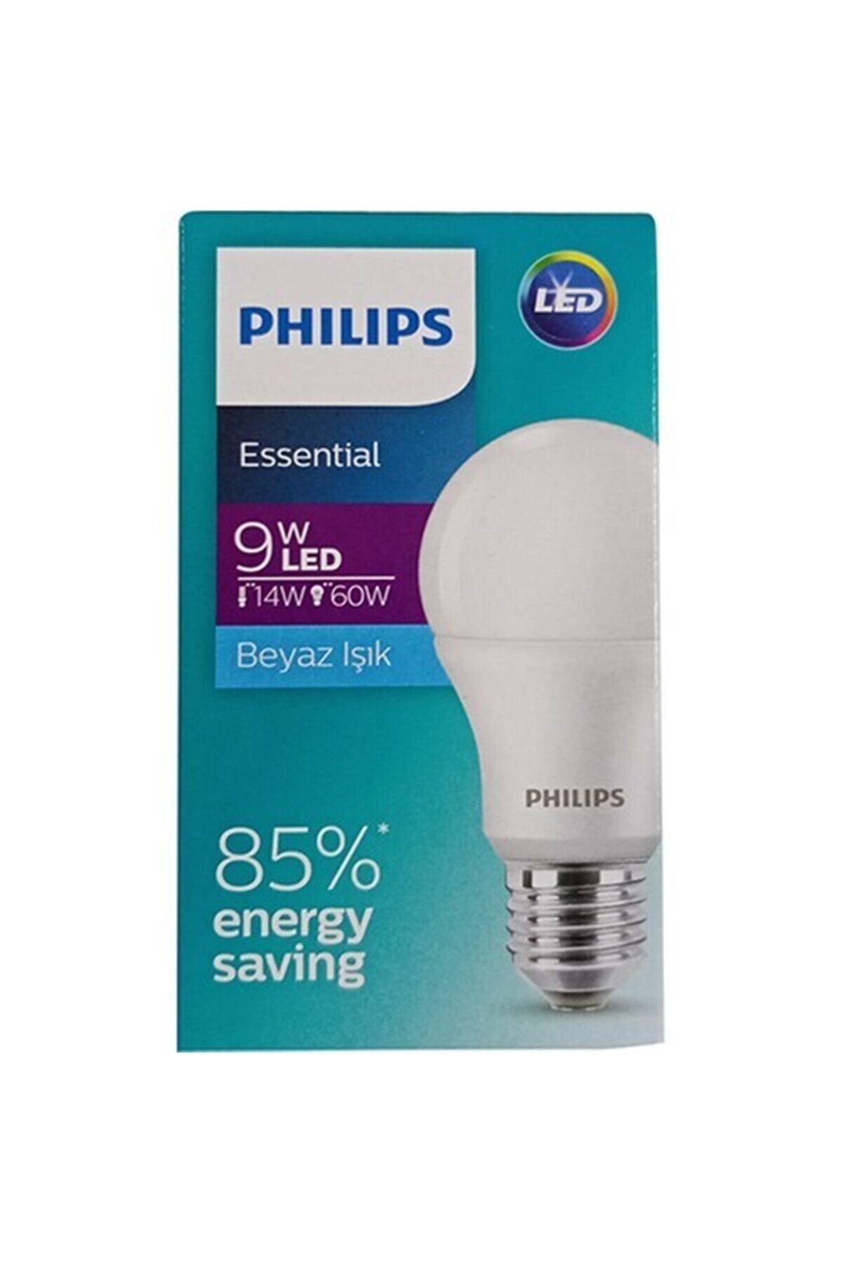 Philips Essential 9w (60W) Beyaz Işık Led Ampul E27 Normal Duy