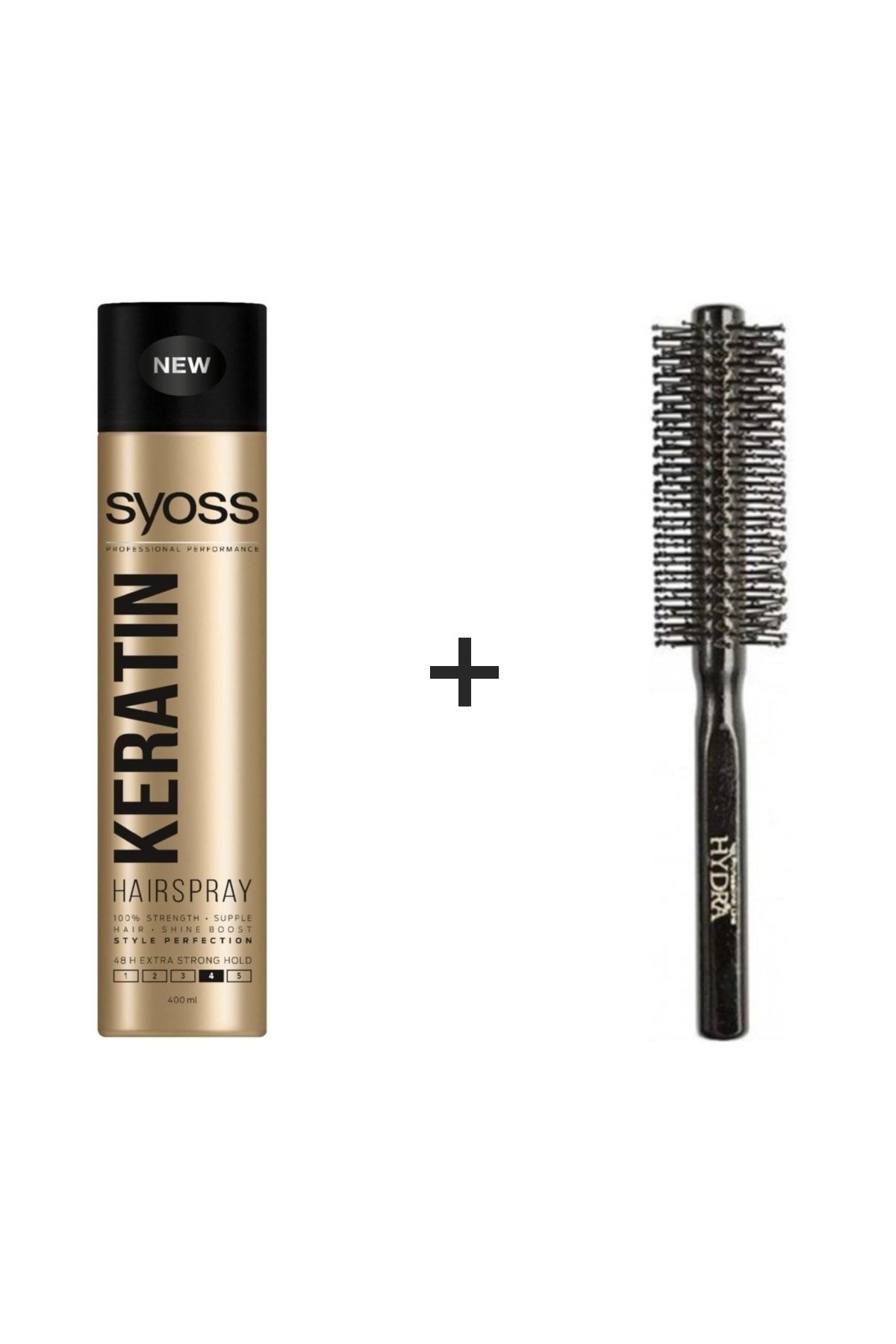 Syoss Saç Spreyi Keratin Ekstra Güçlü Tutuş 400 ml & Hydra Profesyonel Saç Fön Fırçası