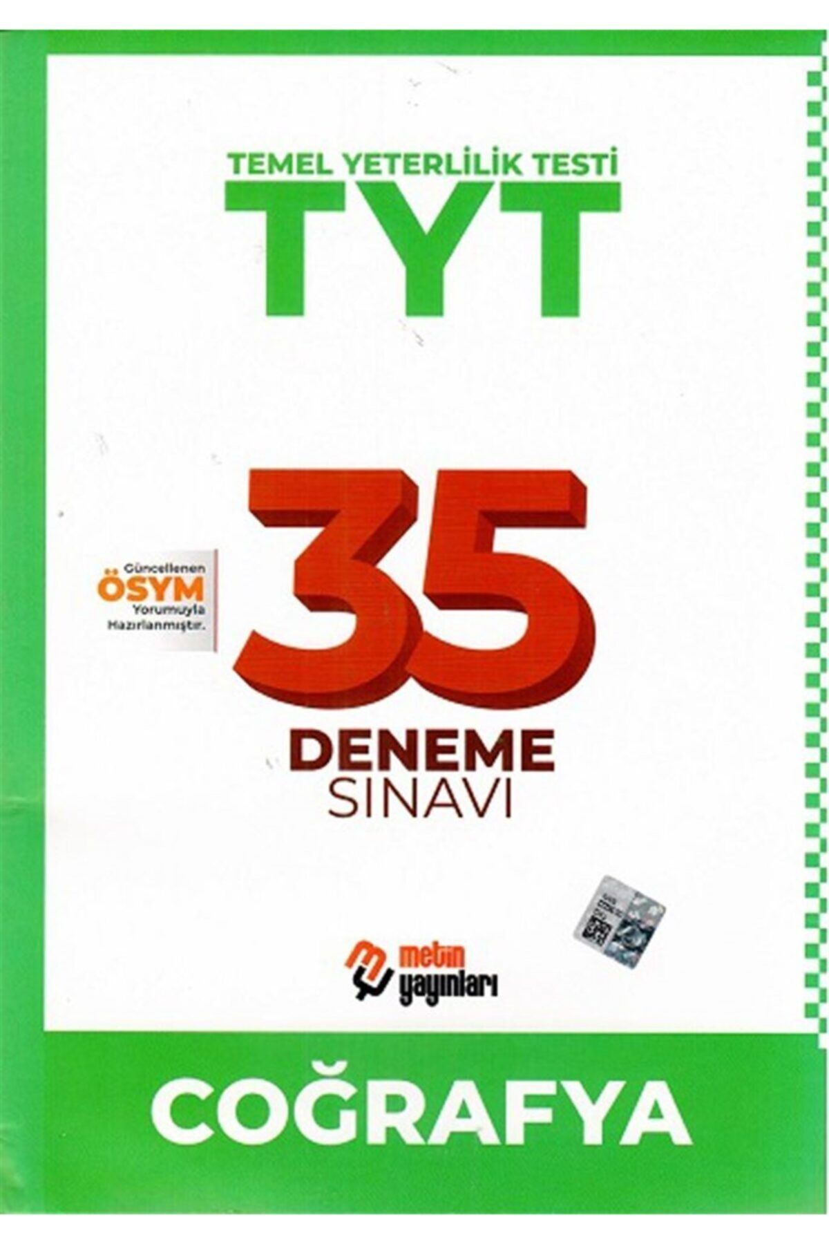 Metin Yayınları TYT Coğrafya 35 Deneme Sınavı / Kolektif / Metin Yayınları / 9786058189751