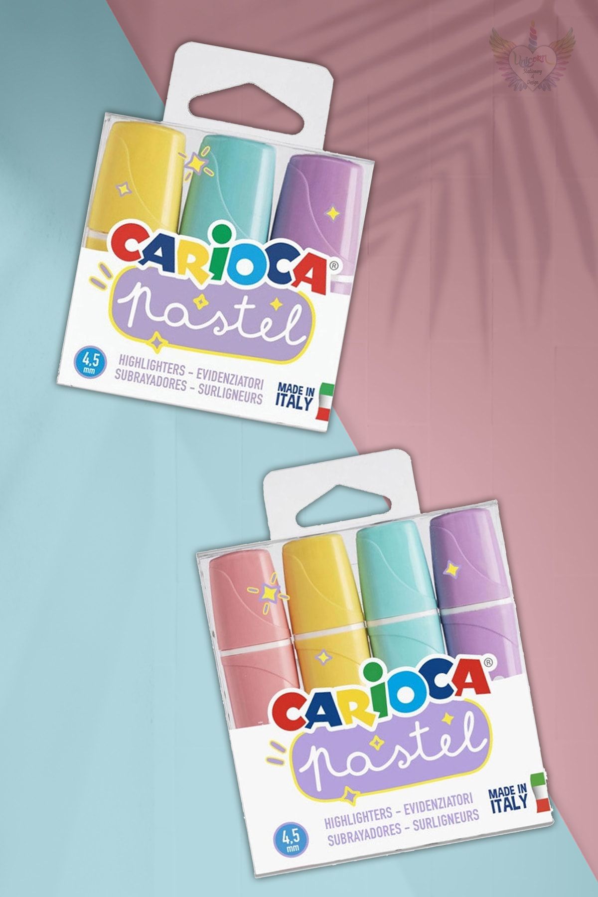 Carioca Pastel Renk Işaretleme Kalem Seti (4'lü Set & 3'lü Mini Set)
