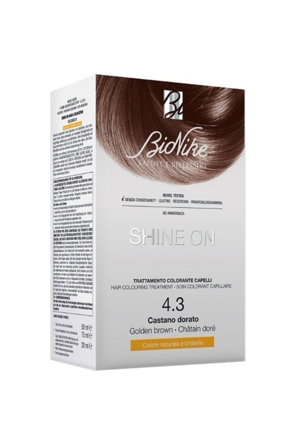 BioNike Shine On Saç Boyama Kiti Altın Kahverengi No: 4.3