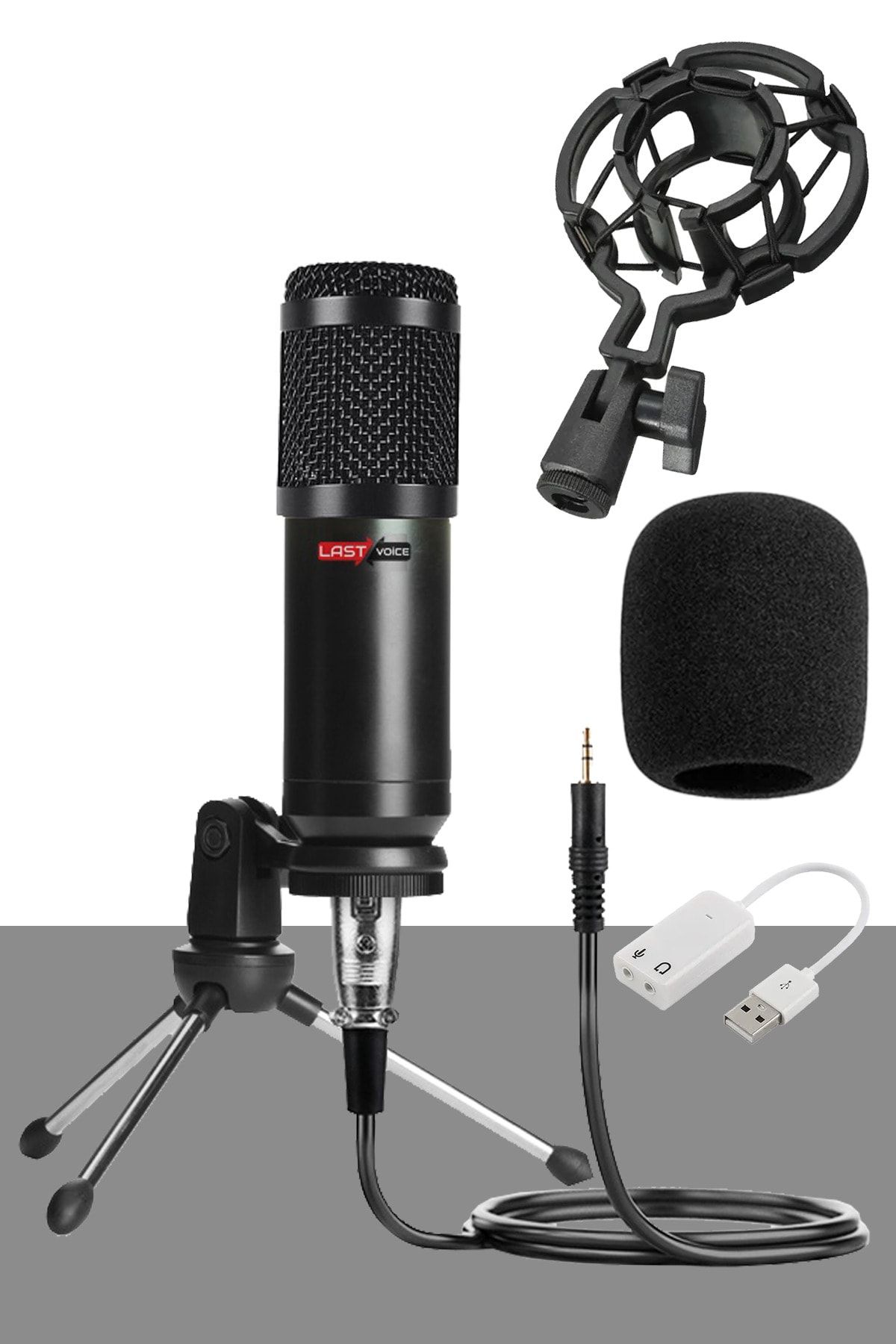 Lastvoice Bm800 Full Black Stüdyo Twitch Yayıncı Mikrofonu