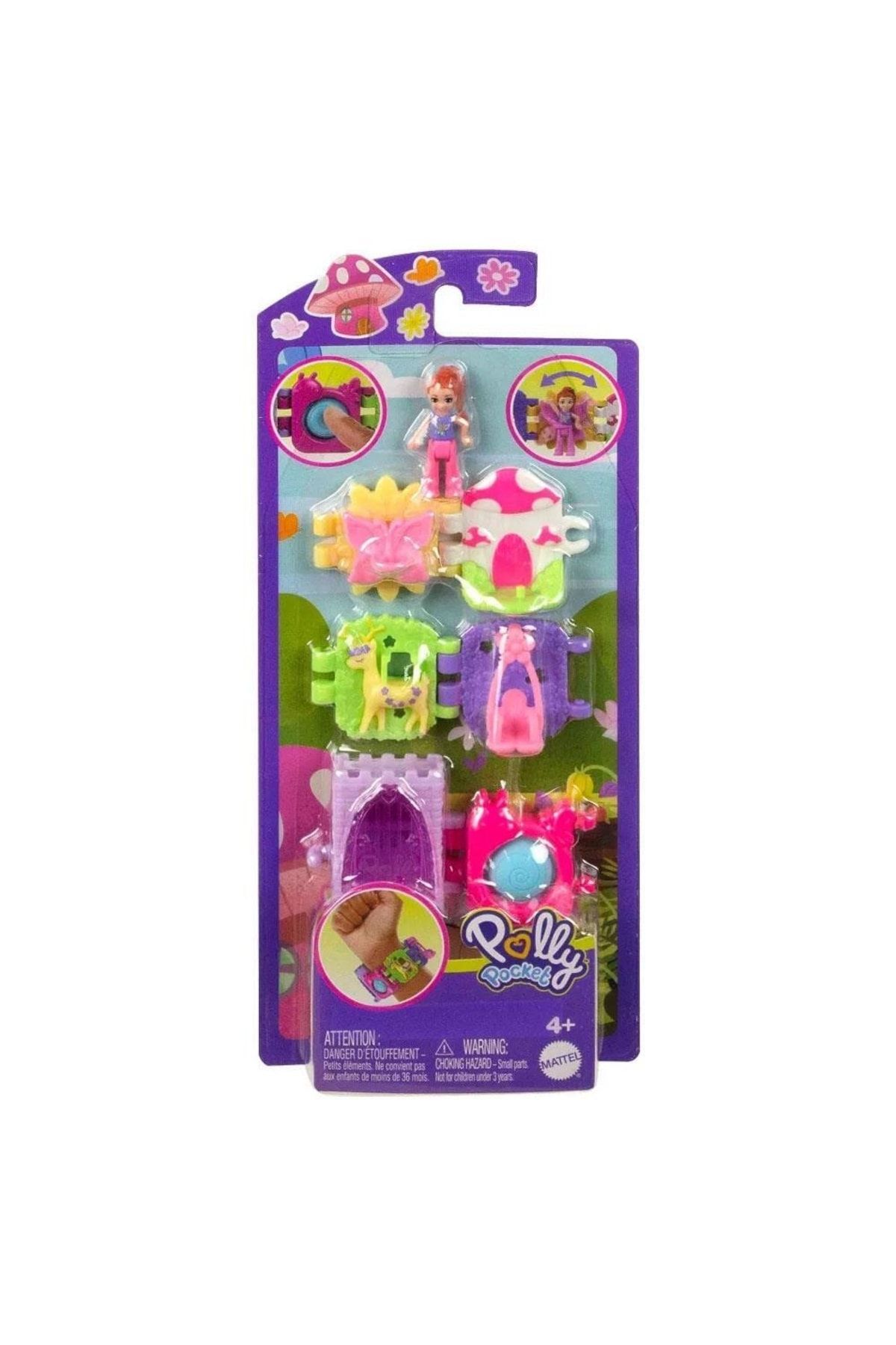 Polly Pocket Bileklik Olabilen Sevimli Oyun Setleri Mushroom Hkv67-hkv68