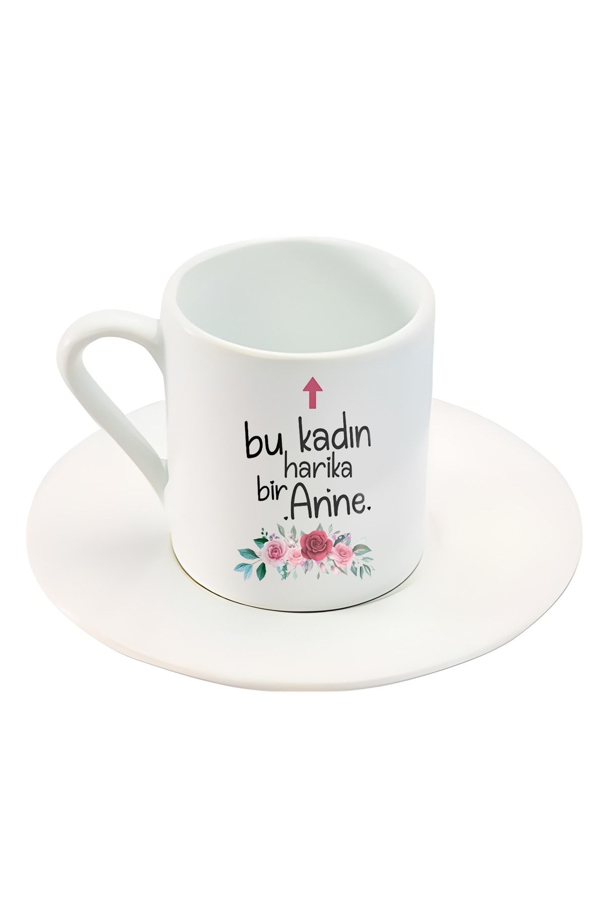 GünayStore Bu Kadın Harika Bir Anne Yazılı 2 Li Türk Kahve Fincan Seti