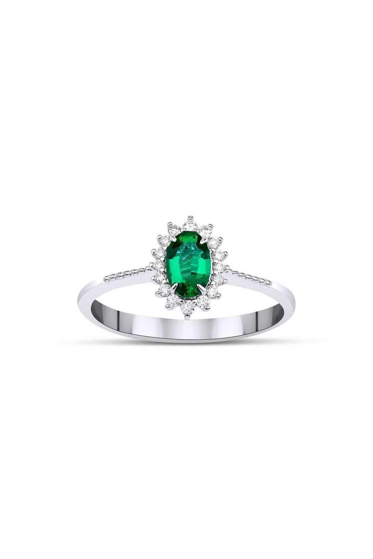 Mas Diamond Emerald Oval Yüzük