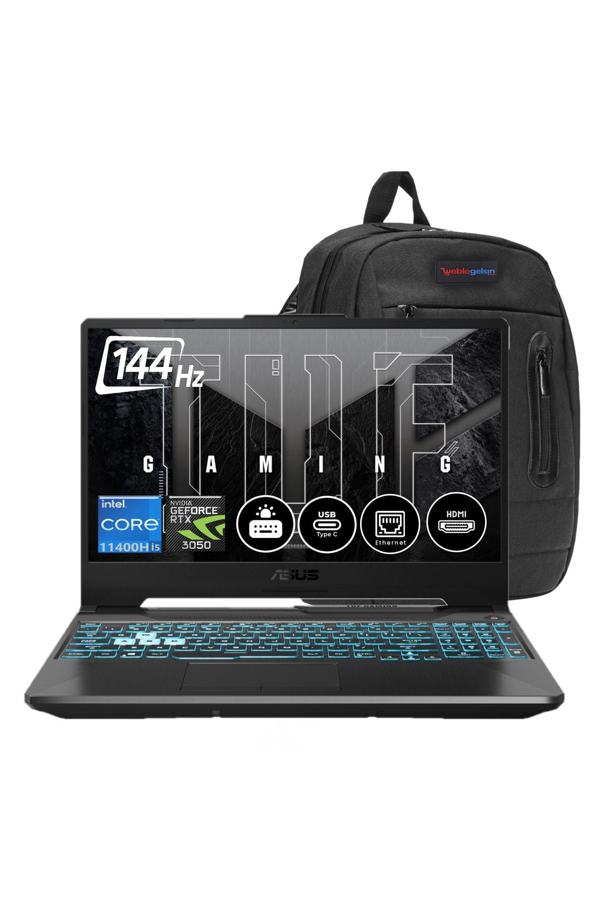 ASUS Tuf F15 Gaming Fx506hc-hn375 Intel I5 11400h 64gb 2tb Ssd 4gb Rtx3050 144hz Fdos 15.6" Hn37538