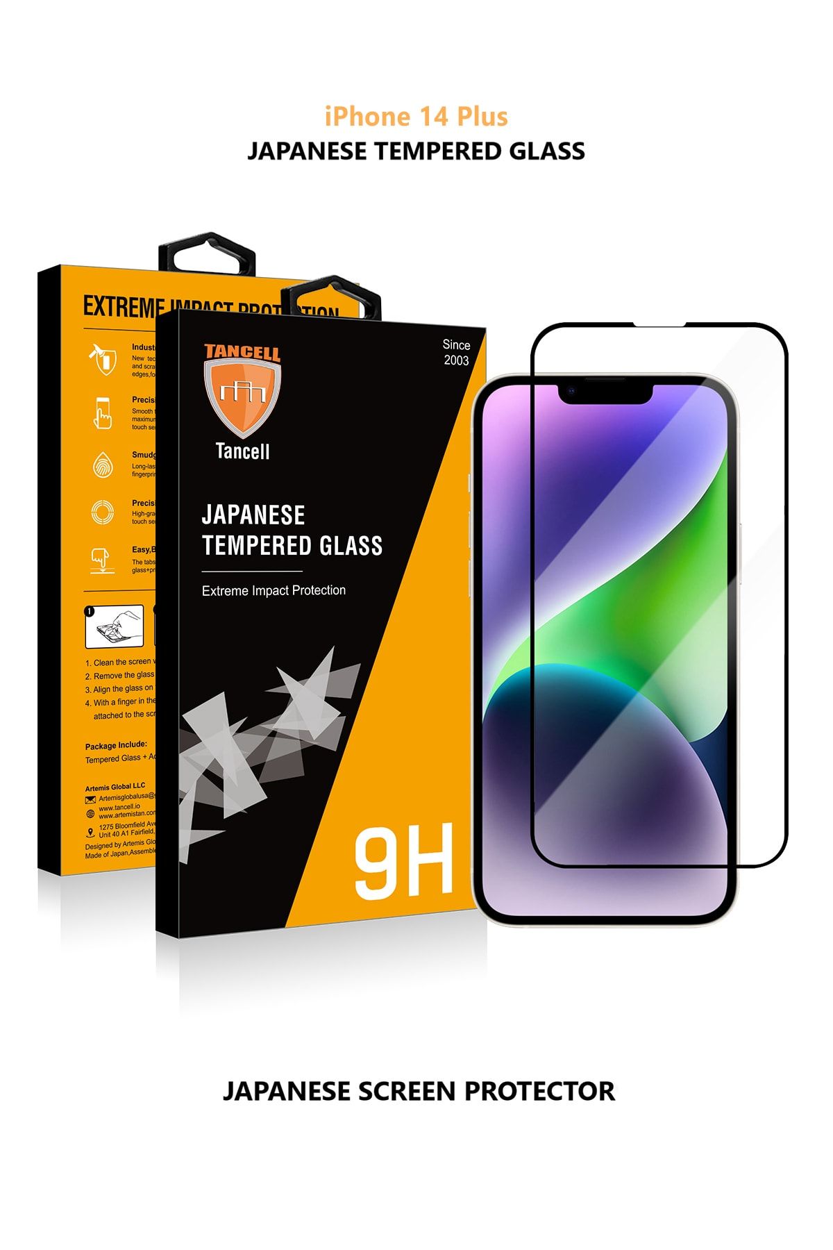 TANCELL Iphone 14 Plus Ekran Koruyucu Tam Kaplayan Japon Kırılmaz Cam (1 Ad) 6.7inc 2.5d 9h Uyumlu