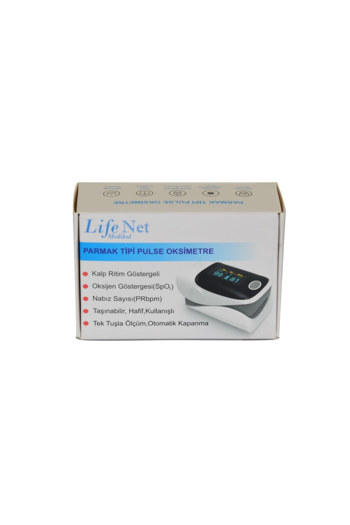 Life Net Medikal Dijital Pulse Oksimetre Parmaktan Nabız Ölçer Taşınabilir Kalp Ritim Göstergeli Oximeter Yk-80a