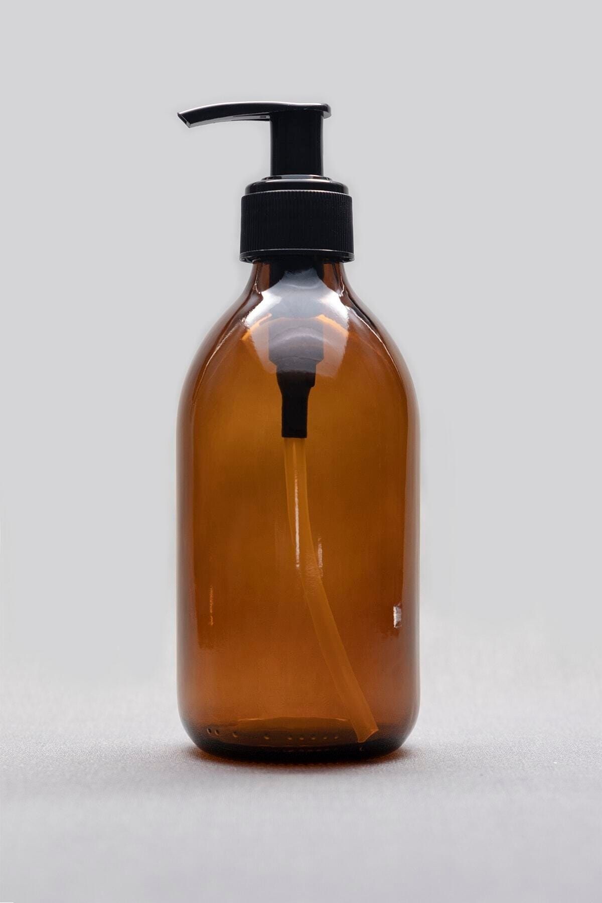TriChi Design 300ml Kahverengi Amber Cam Şişe Sıvı Sabunluk (1 ADET)