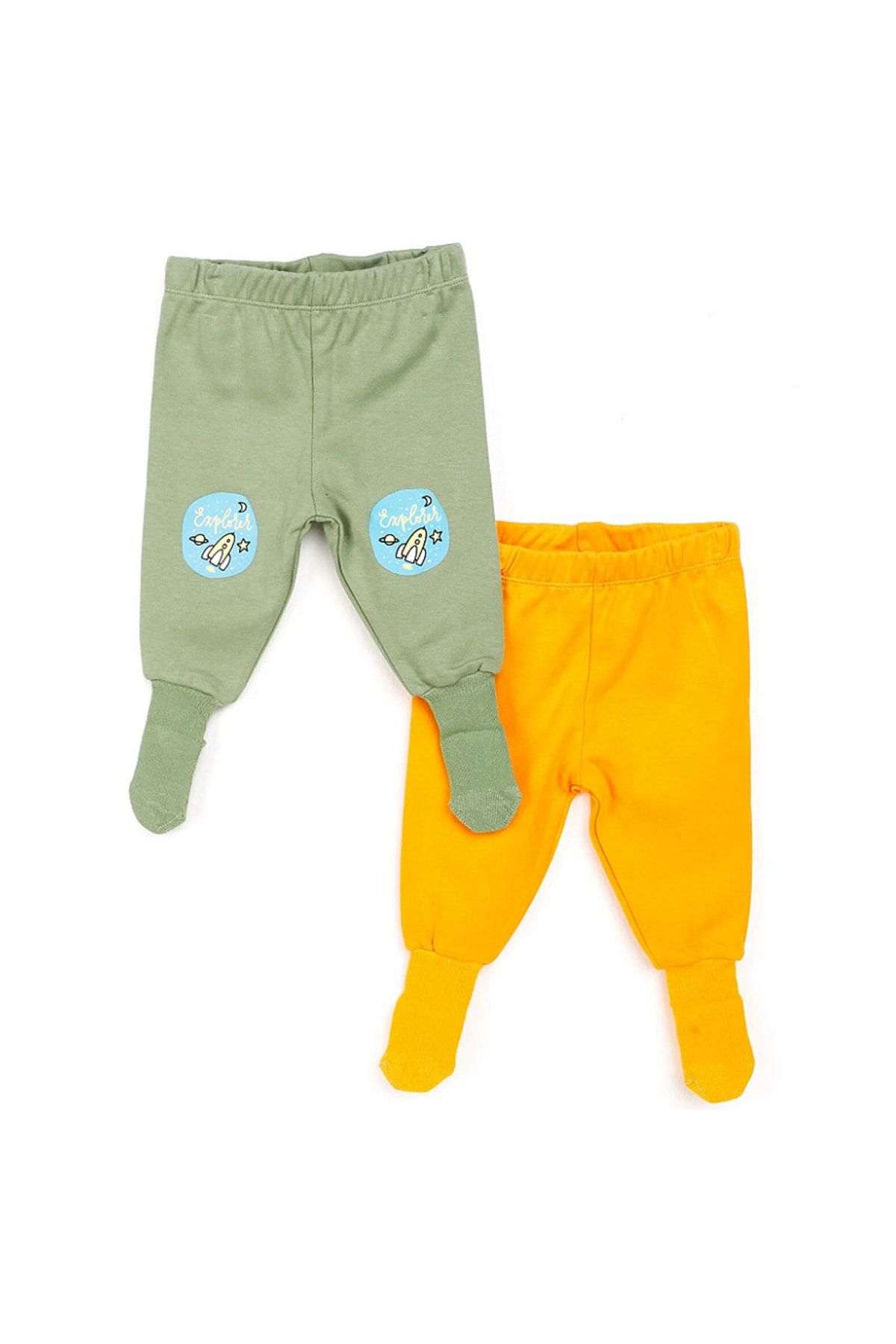 HelloBaby Basic Erkek Bebek 2li Çoraplı Pijama Pantolon