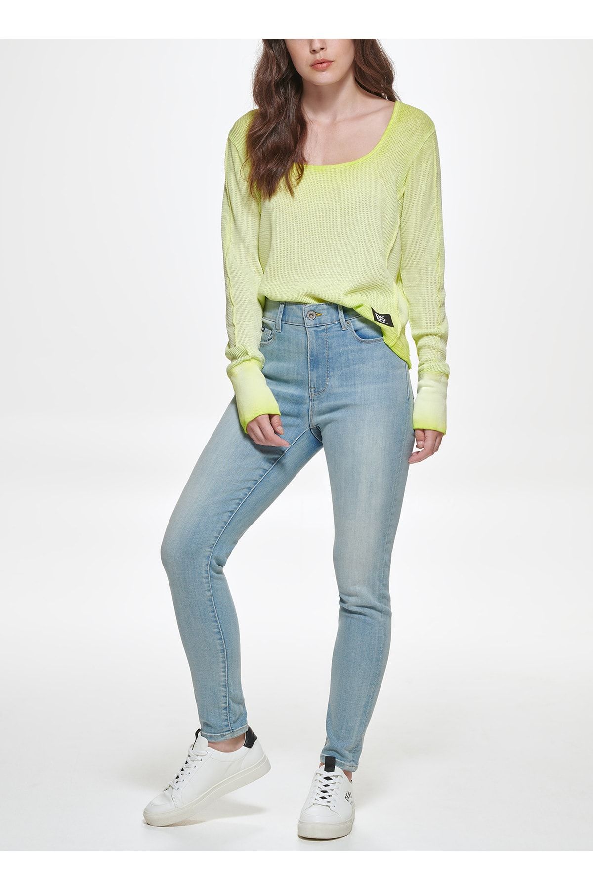 Dkny Jeans Yüksek Bel Dar Paça Super Skinny Açık Indigo Kadın Denim Pantolon E0rk0670