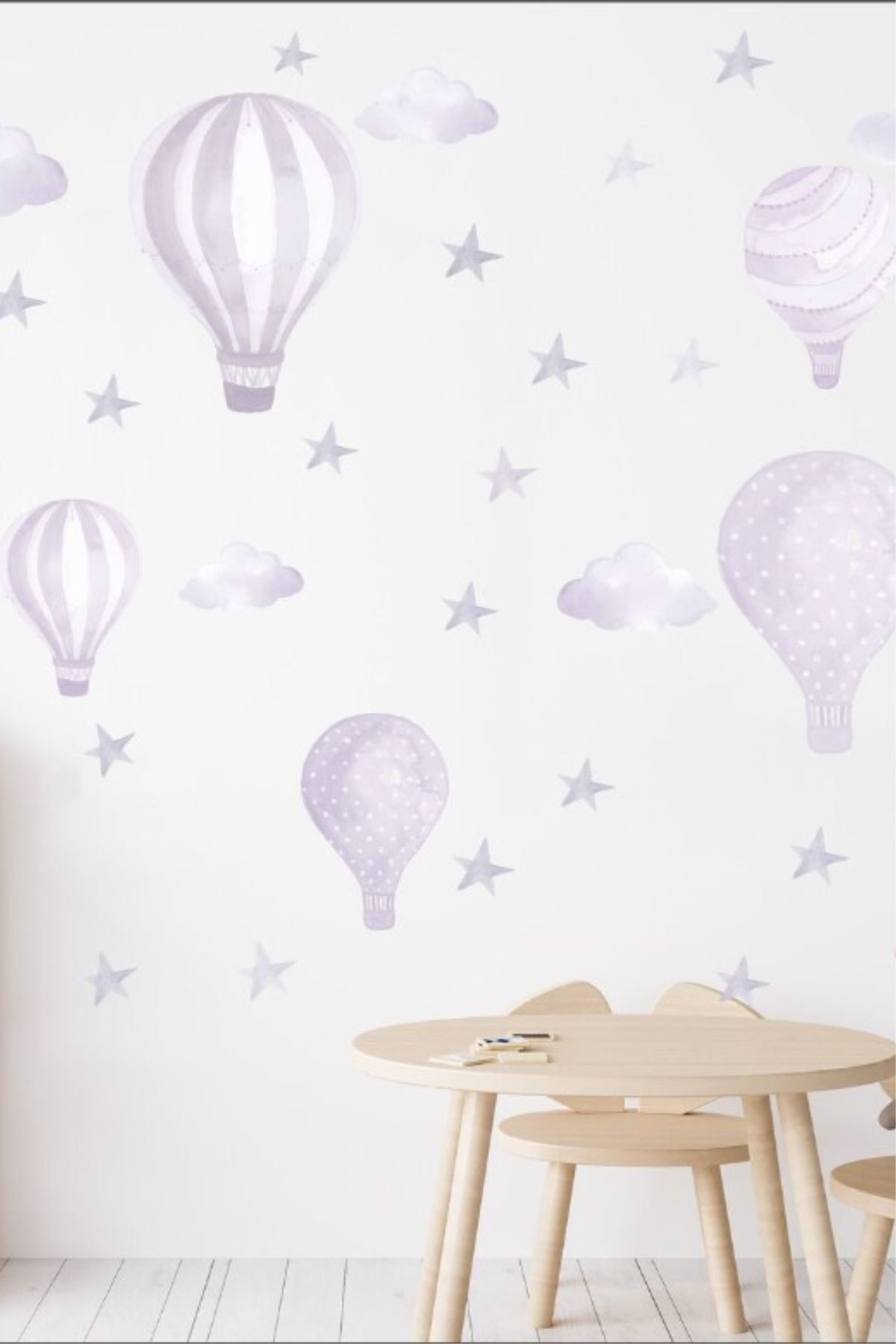 Duende Sticker - Lila Hava Balonları Dekoratif Çocuk Odası Duvar Stickerı