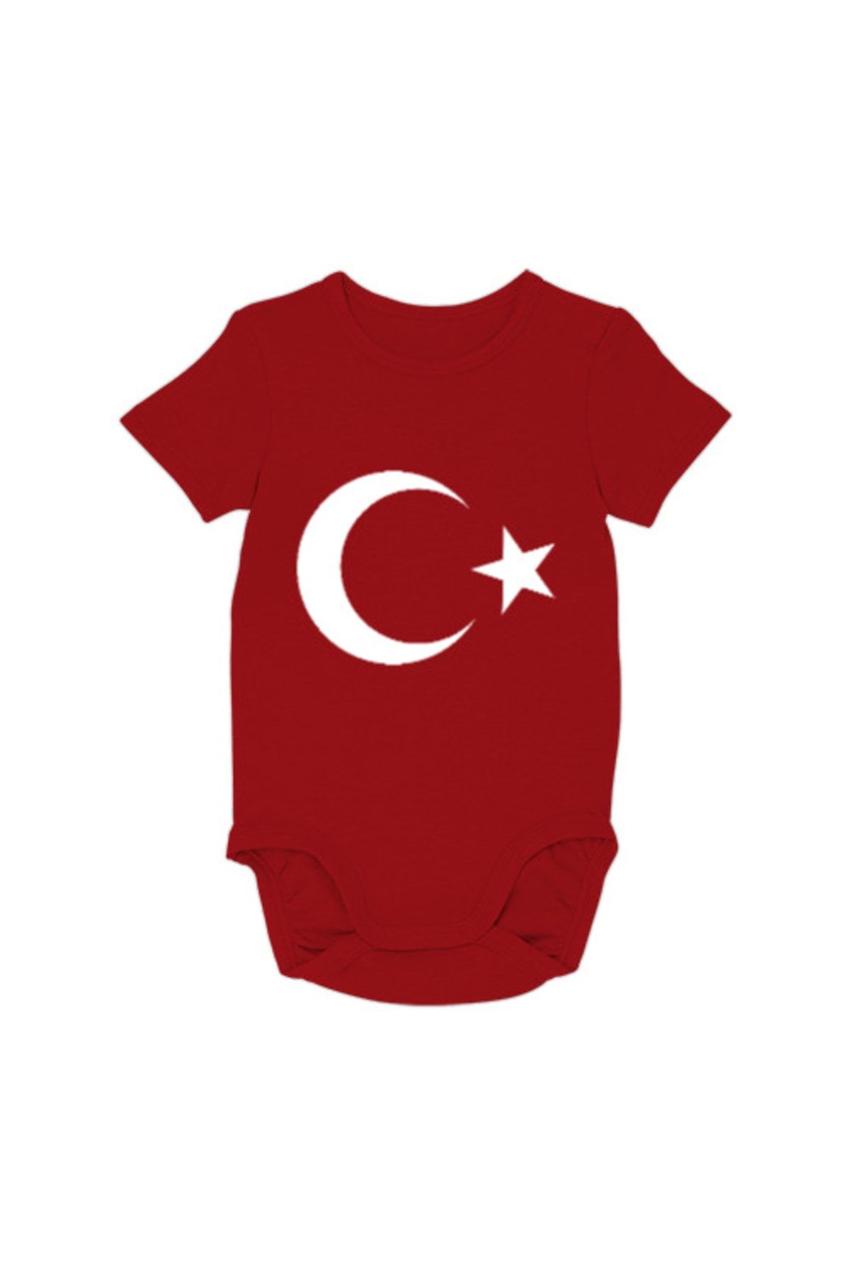 Tisho Bebek Ay Yıldız Bayrak Kırmızı Bebek Zıbını