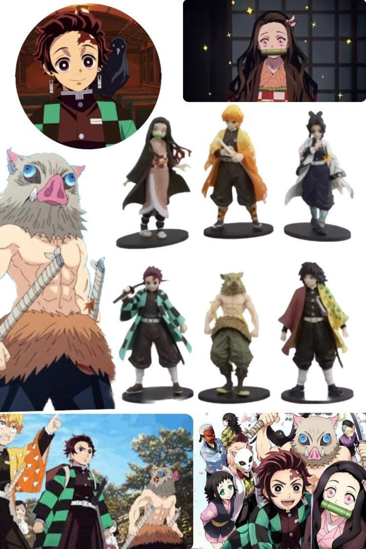 Utelips 6 Adet Manga Serisi Figür Seti Hediyelik Manga Anime Yeri Seri Mini Figür Heykeller 6'lı Set Dekorlu
