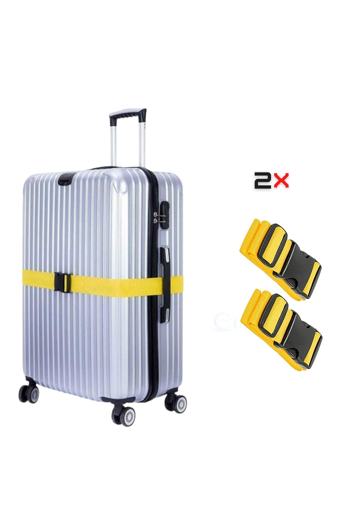 Viselia Valiz Kemeri Emniyet Tokalı Ölçüsü Ayarlanabilir Bavul Güvenlik Emniyet Kemeri 2 Adet