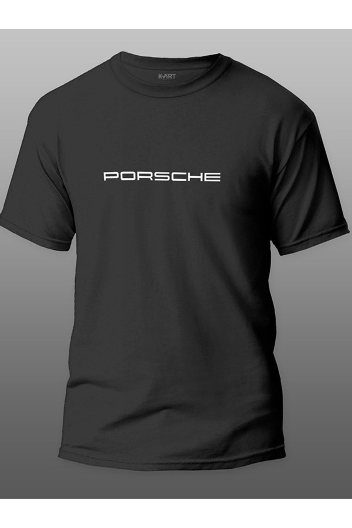 Tişört Baskı Baskılı Tişört , Porsche Araba Marka Tasarımlı Organik Unisex Siyah Kişiye Özel Baskılı Tişört
