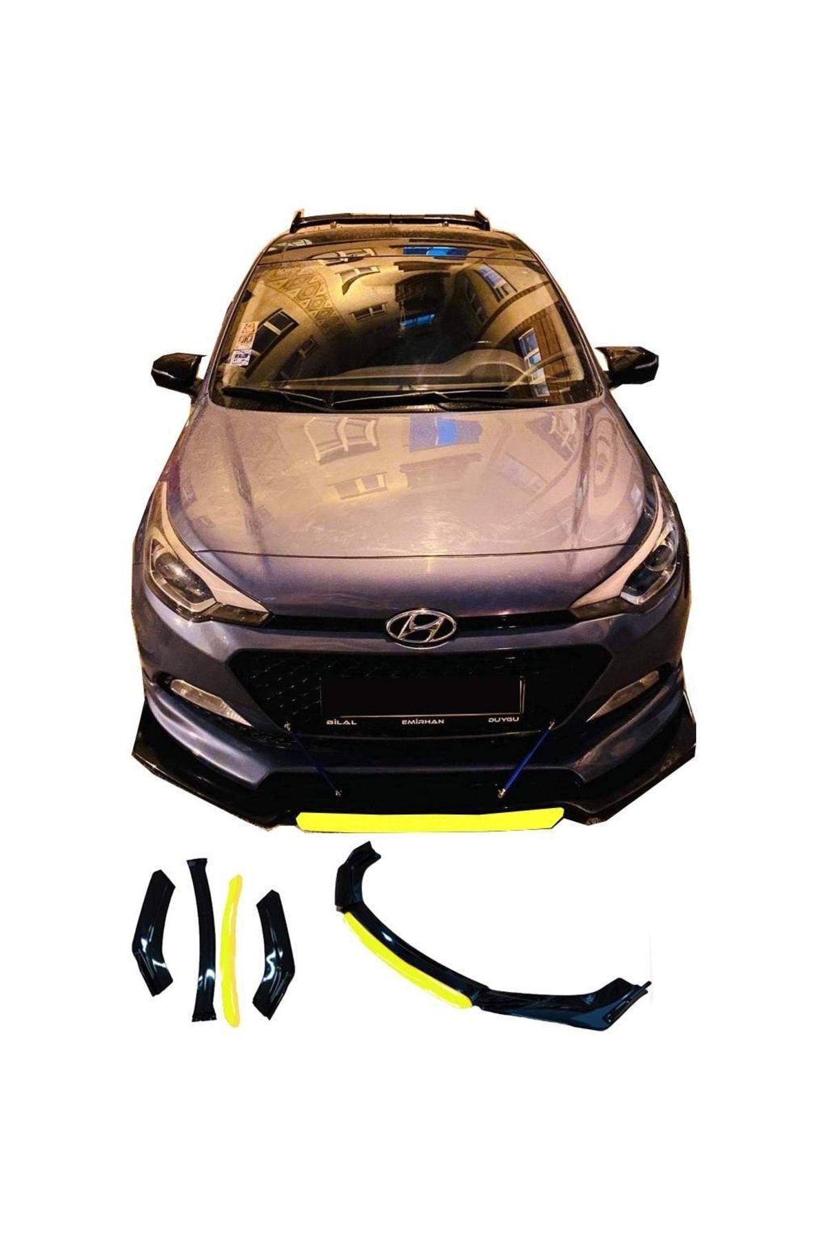Hyundai Sarı Renkli I20 Uyumlu Ön Lip 4 Parça