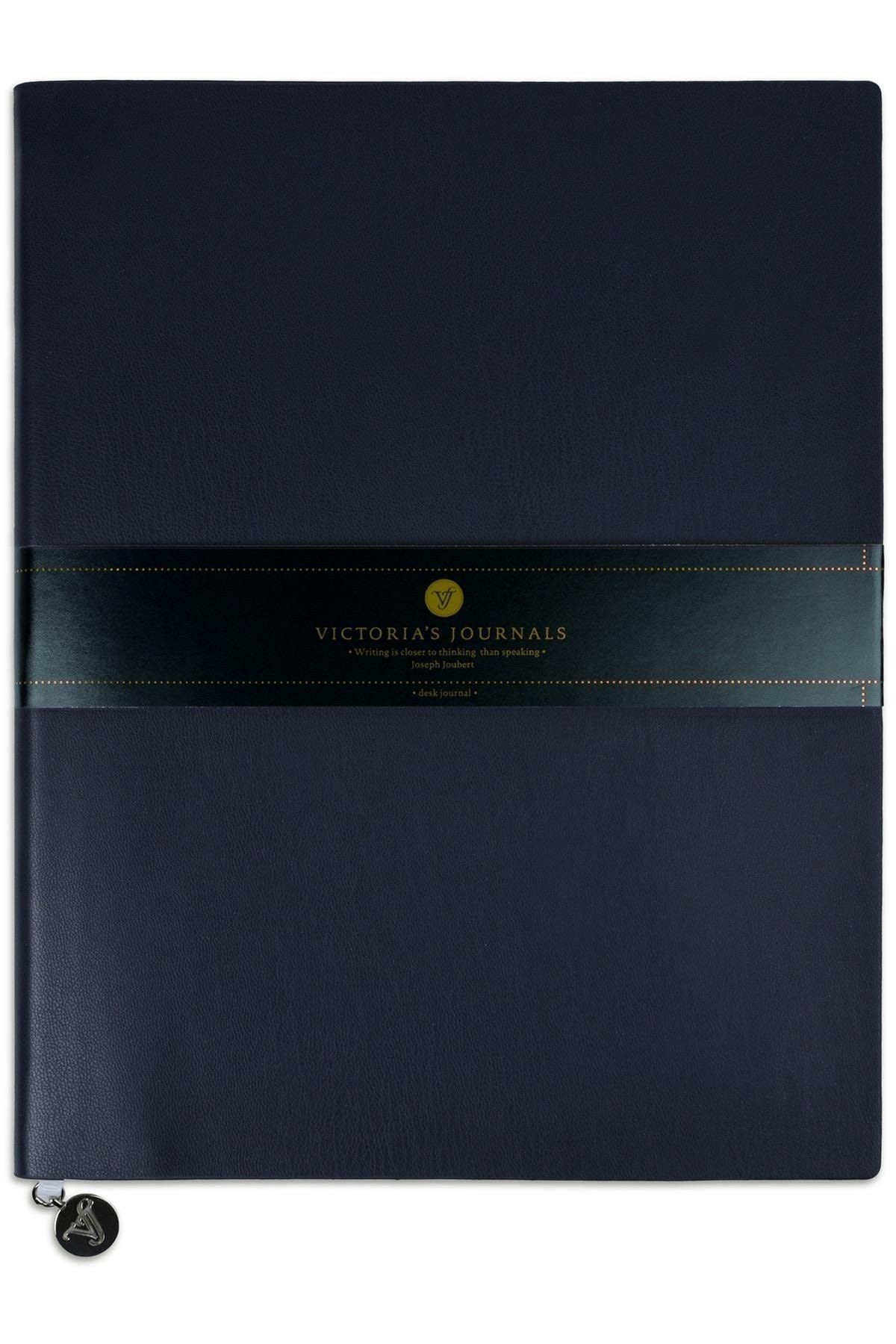 Victoria's Journals Smyth Flexy Classic Esnek Kapak Vegan Deri Lacivert 192 Sayfa A4 80gr. Çizgili Defter