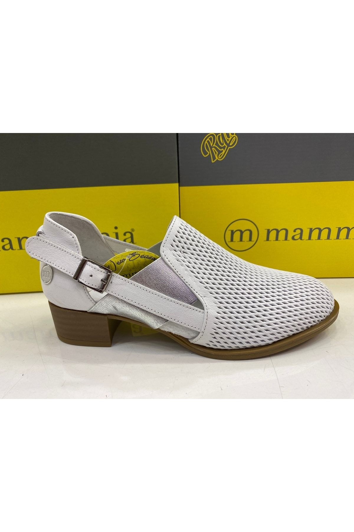 Mammamia D22ya-490 Hakiki Deri Kadın Ayakkabı - Beyaz