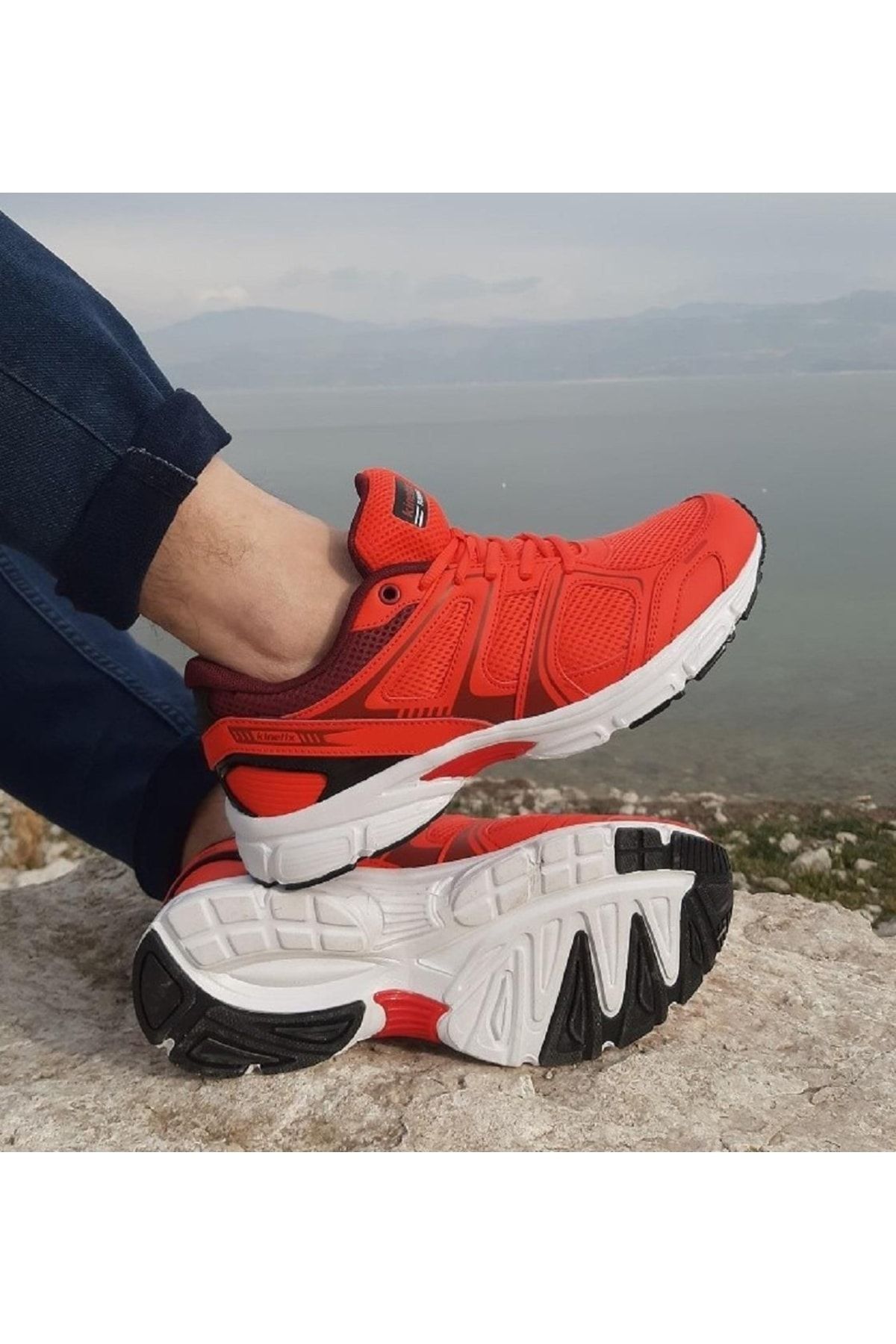 Kinetix Arıon Kırmızı Beyaz Fuspetli Athletic Koşu Spor Ayakkabı