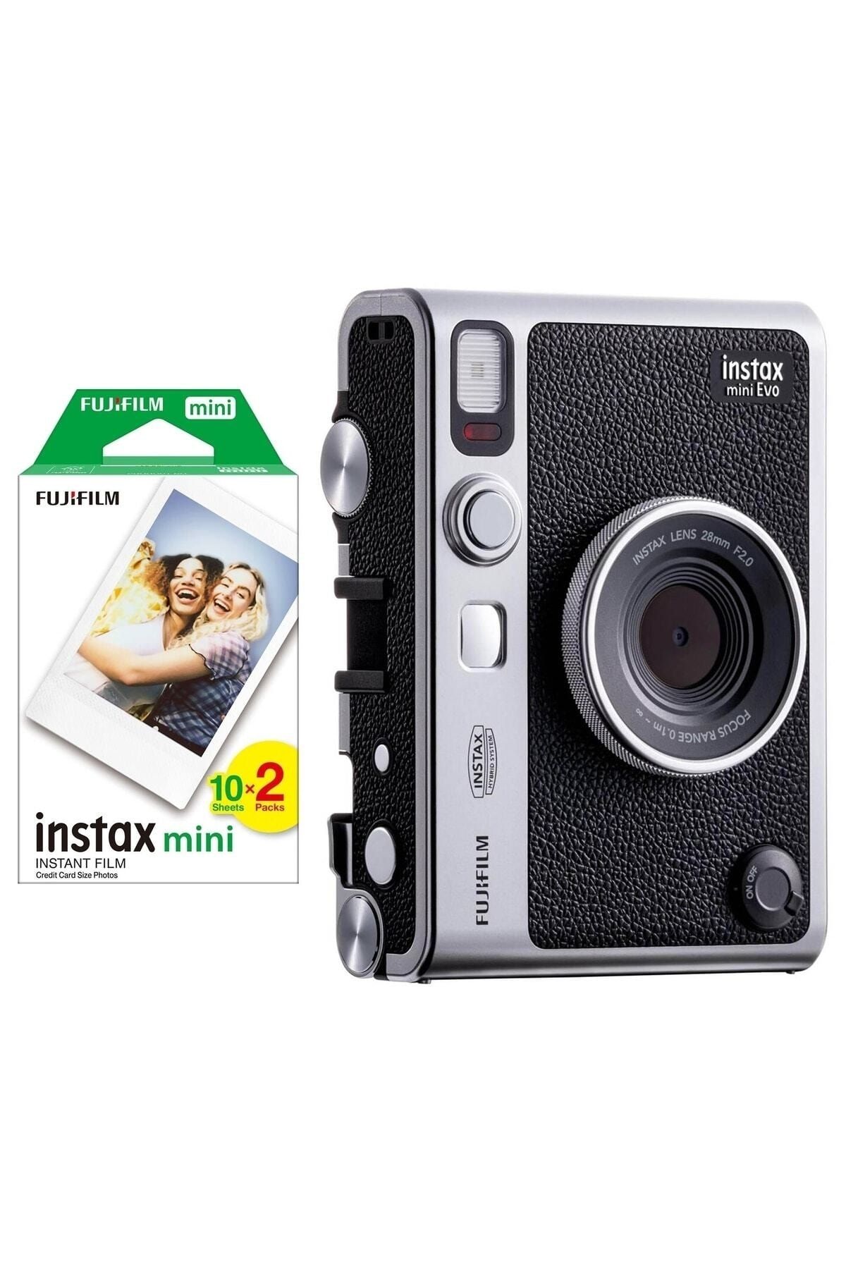 Fujifilm Instax Mini Evo Siyah Fotoğraf Makinesi Ve 20'li Film