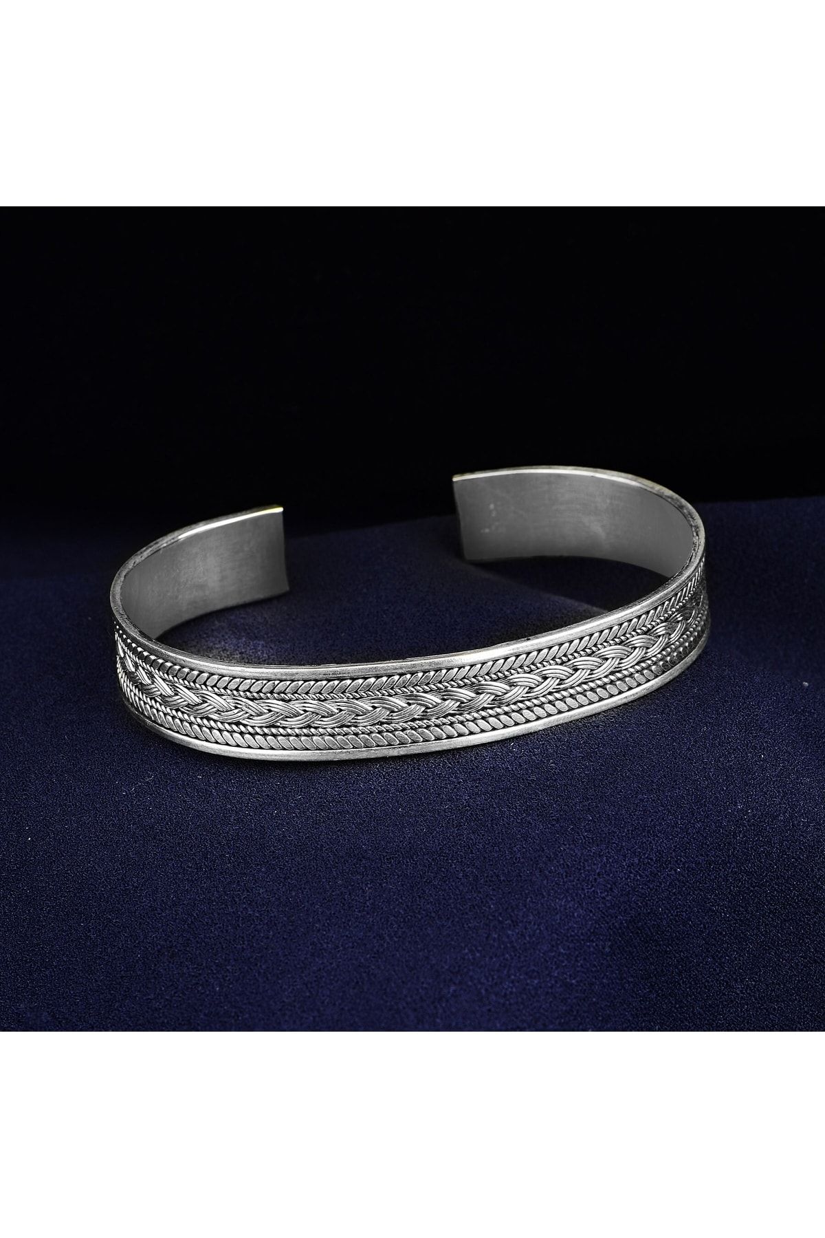 Mercan Silver Gümüş El Yapımı Örgü Modeli Bilezik