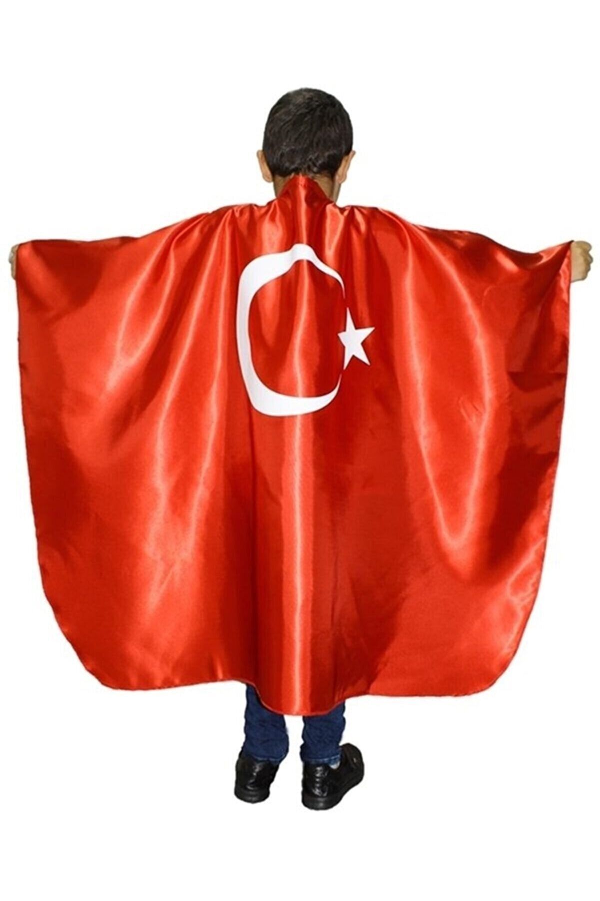 Notte Rossa Çocuk Türk Bayraklı Pelerin Kostüm