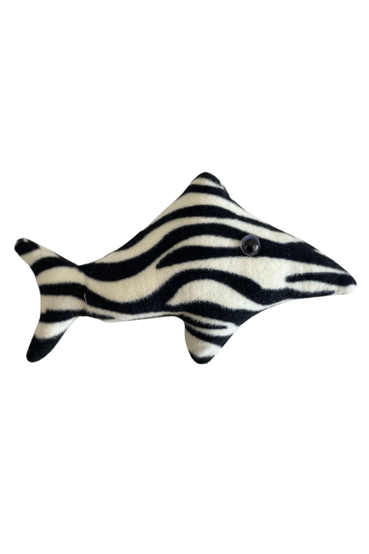 Glipet Zebra Desenli Balık Şeklinde Zilli Kedi Oyuncağı
