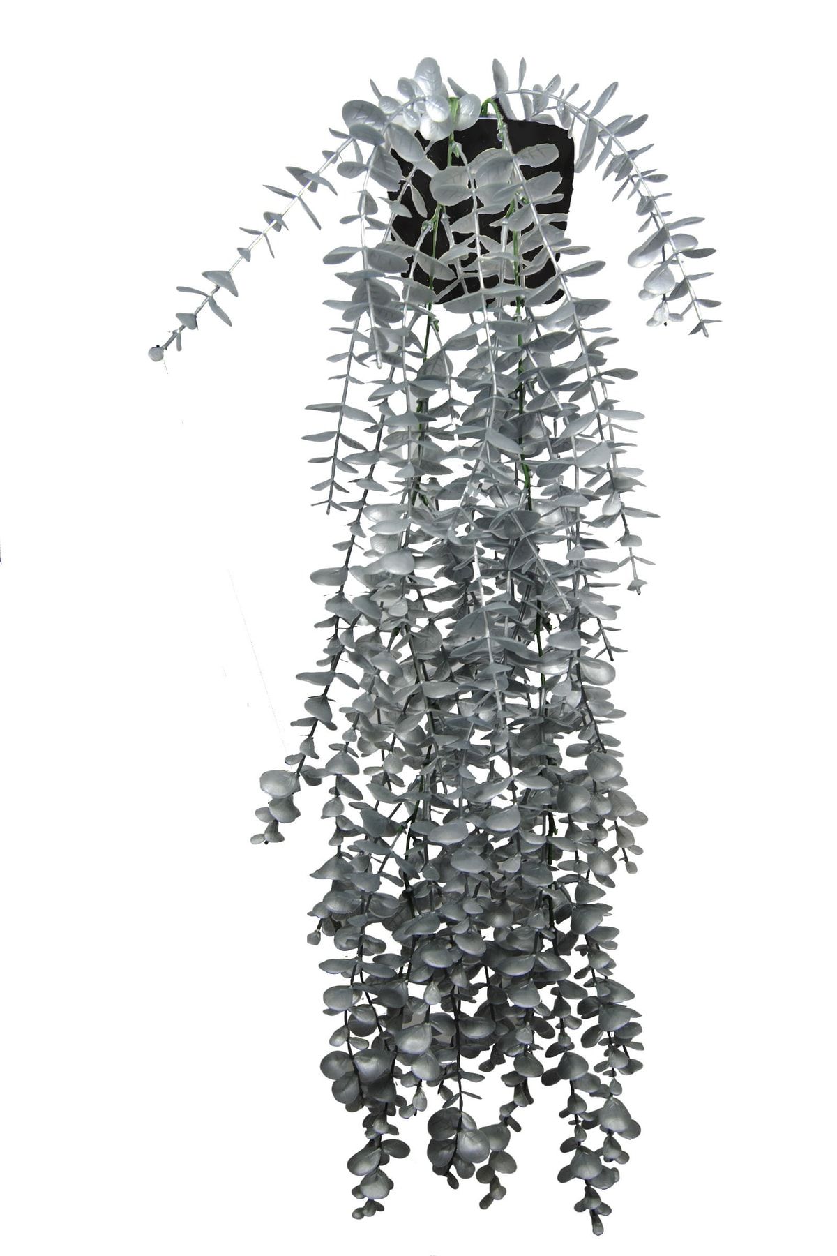 Lilac Home Yapay Çiçek Maxi Boy Siyah Saksılı Gümüş Okaliptus Sarkıtı