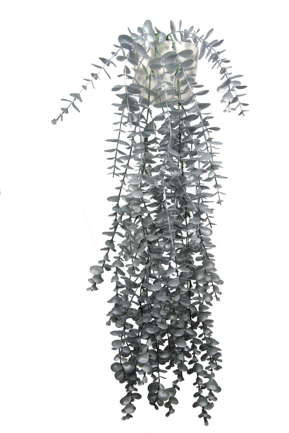 Lilac Home Yapay Çiçek Maxi Boy Beyaz Saksılı Gümüş Okaliptus Sarkıtı