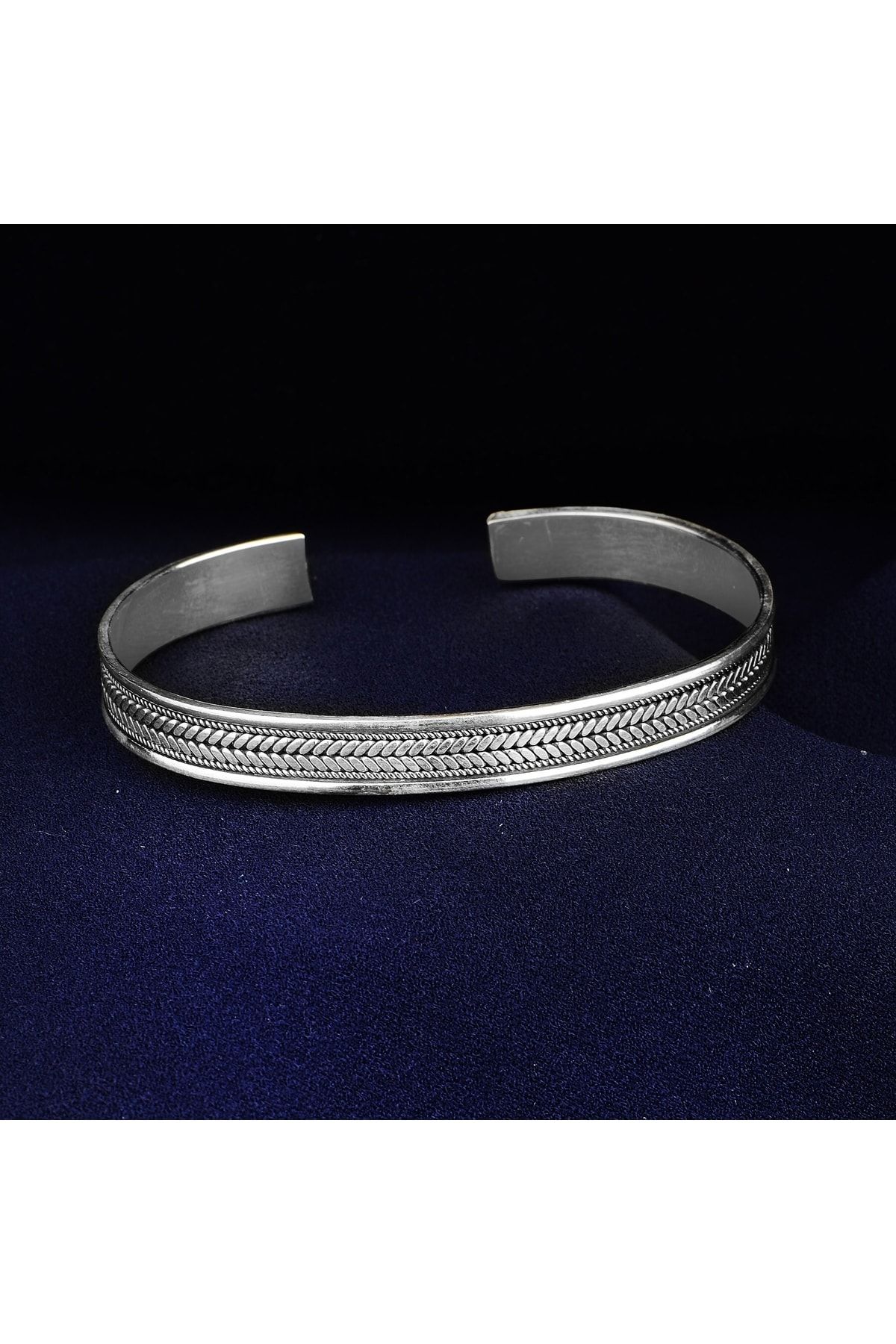 Mercan Silver Gümüş El Yapımı Örgü Modeli Bilezik