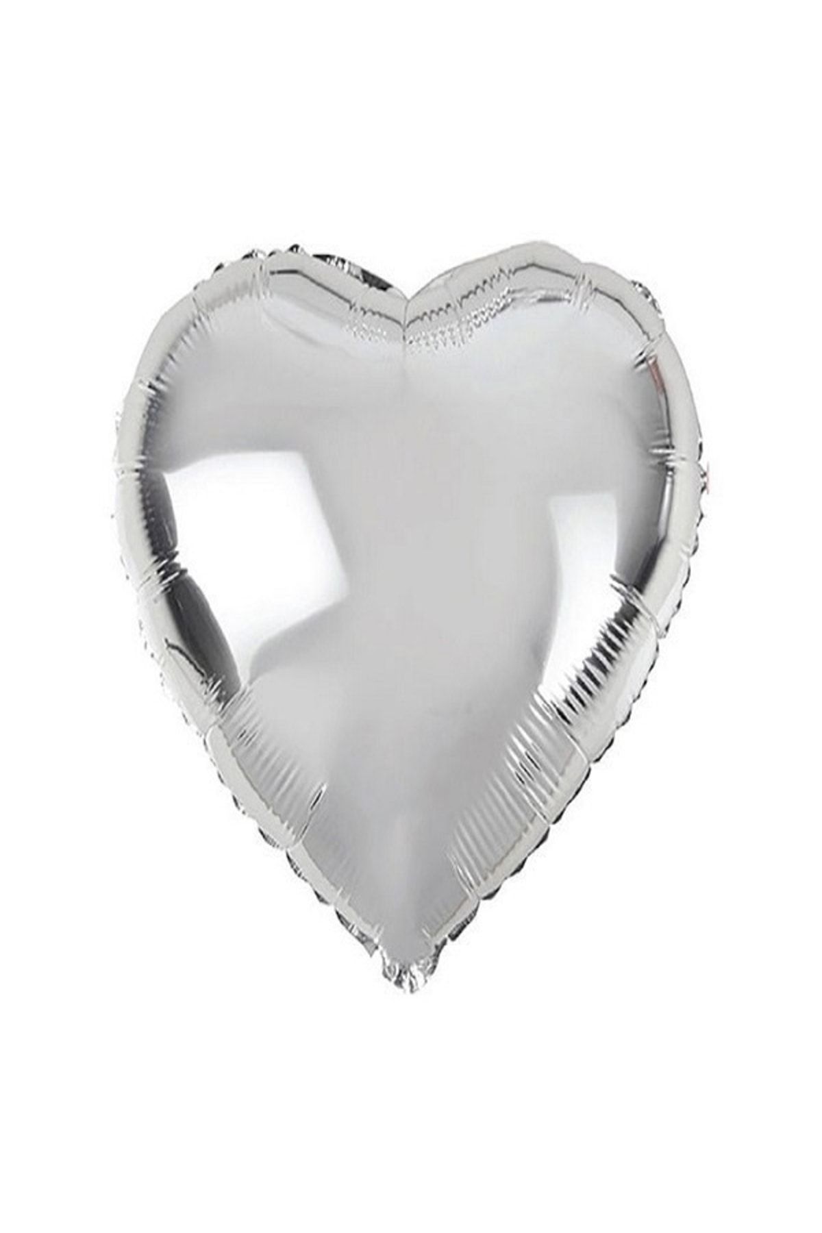 Renkli Parti Kalp Folyo Balon Sevgililer Günü - Evlenme Teklifi Süsleme 40cm 10 Adet