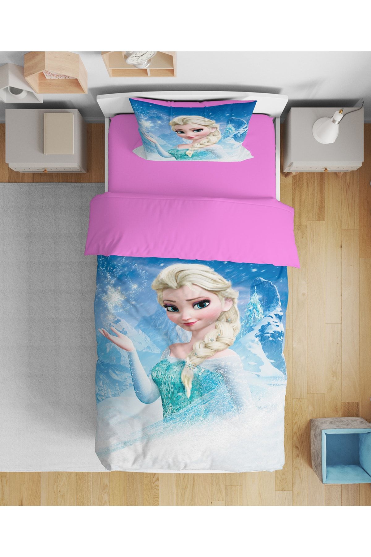 Erays Home Frozen Elsa 3d Tek Kişilik Çarşafsız Nevresim Takımı