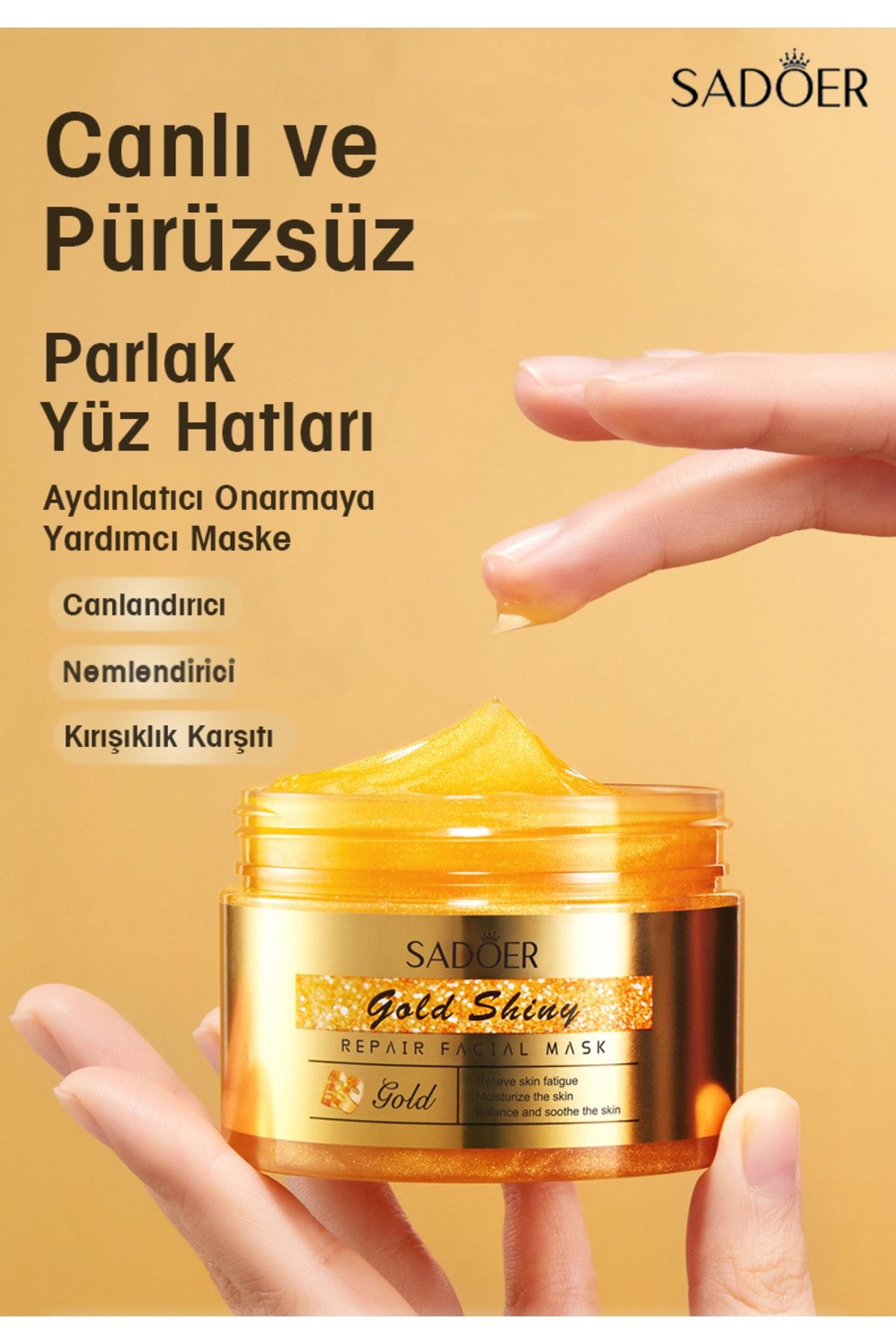 SADOER ® Gold Serisi Kolajenli Aydınlatıcı Onarmaya Yardımcı Gece Uyku Maskesi 120g