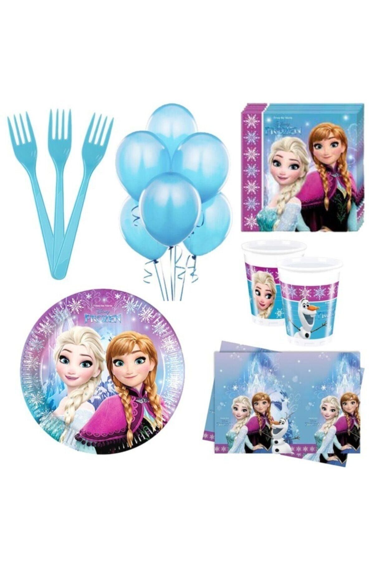 Genel Markalar Frozen Karlar Ülkesi Elsa Doğum Günü Parti Malzemeleri Seti 8 Kişilik