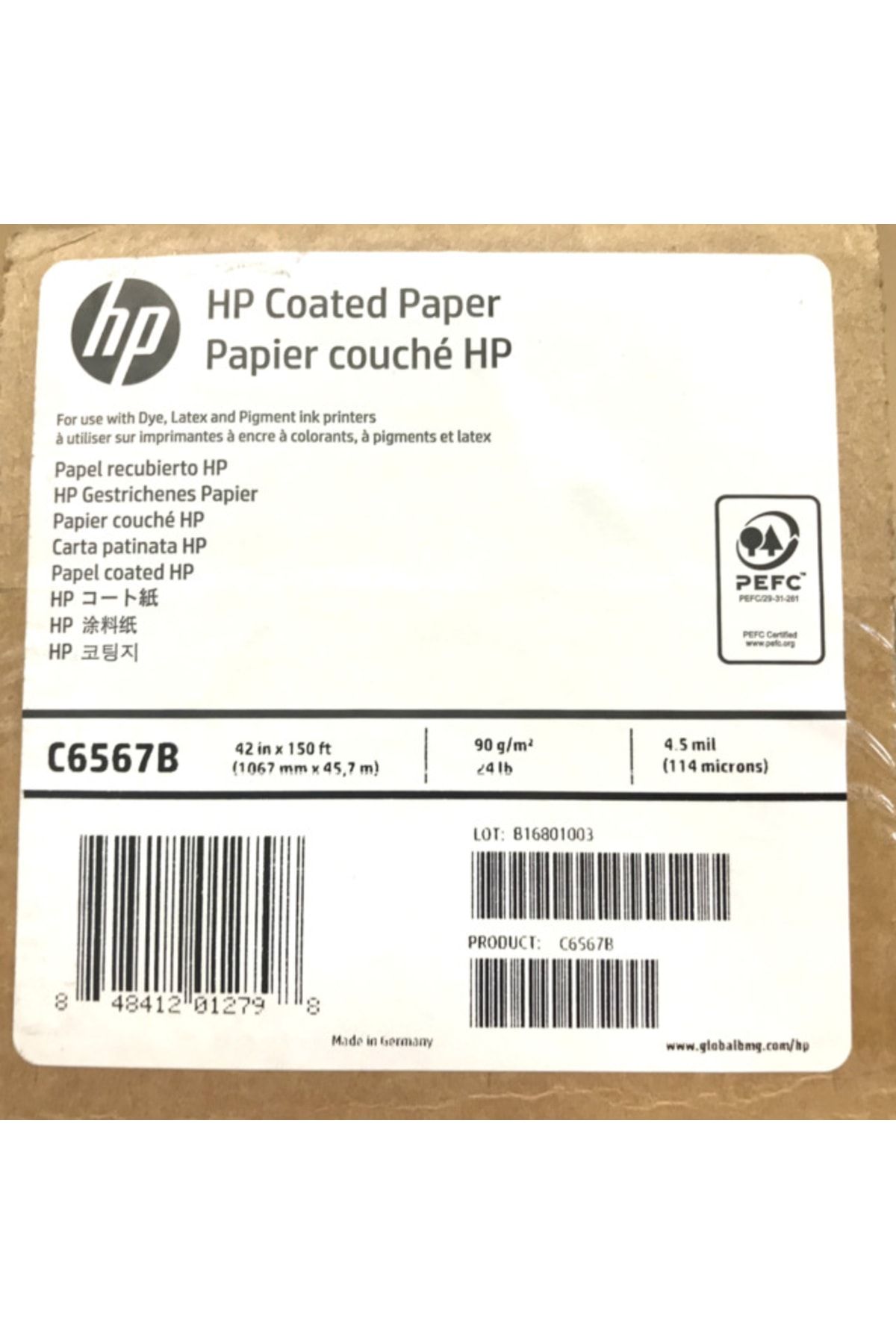 HP C6567b Coated Paper 1067mmx45.7m